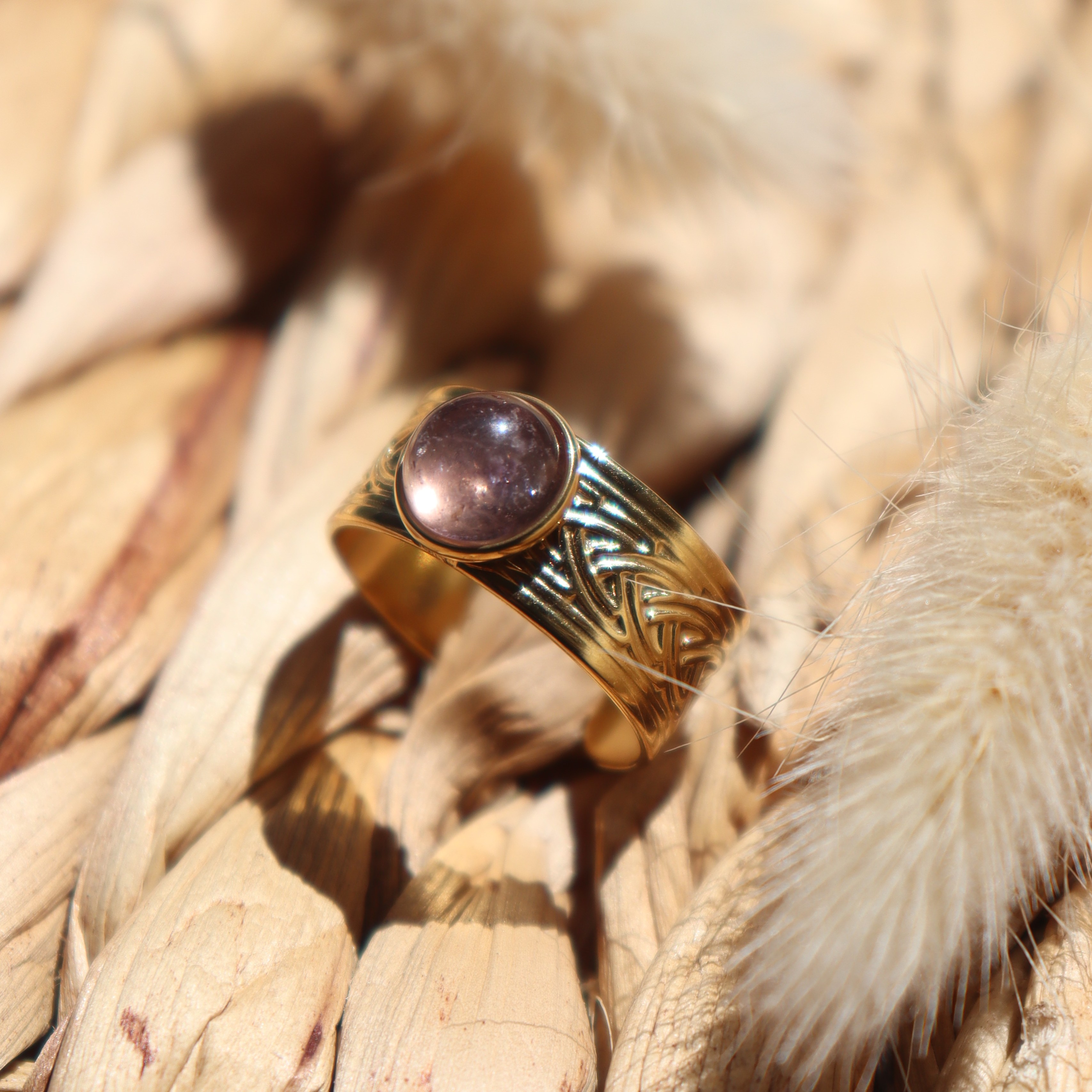 Bague "Hadès" - Améthyste & doré