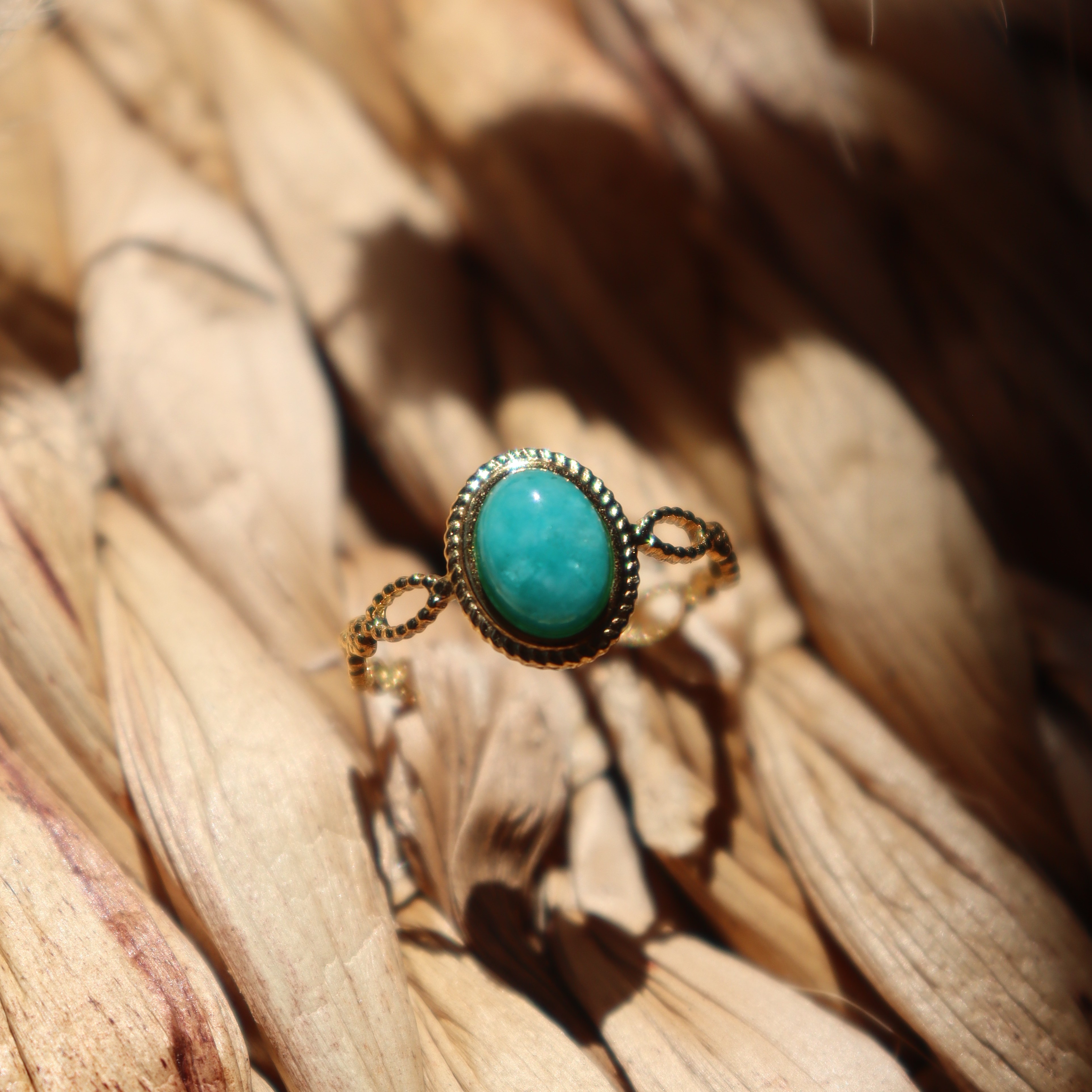 Bague "Apollon" - Amazonite & doré
