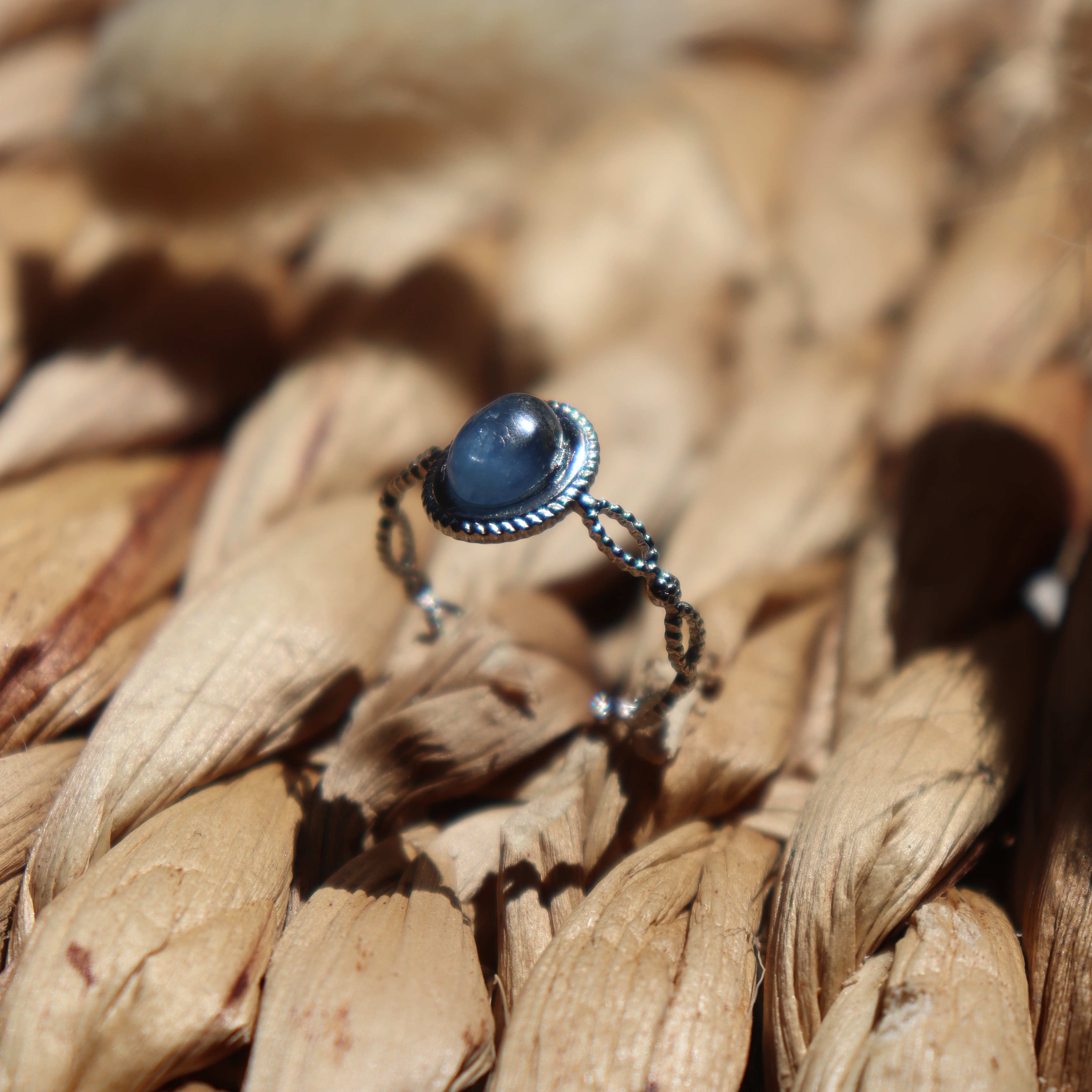 Bague "Poséidon" - Cyanite & argenté