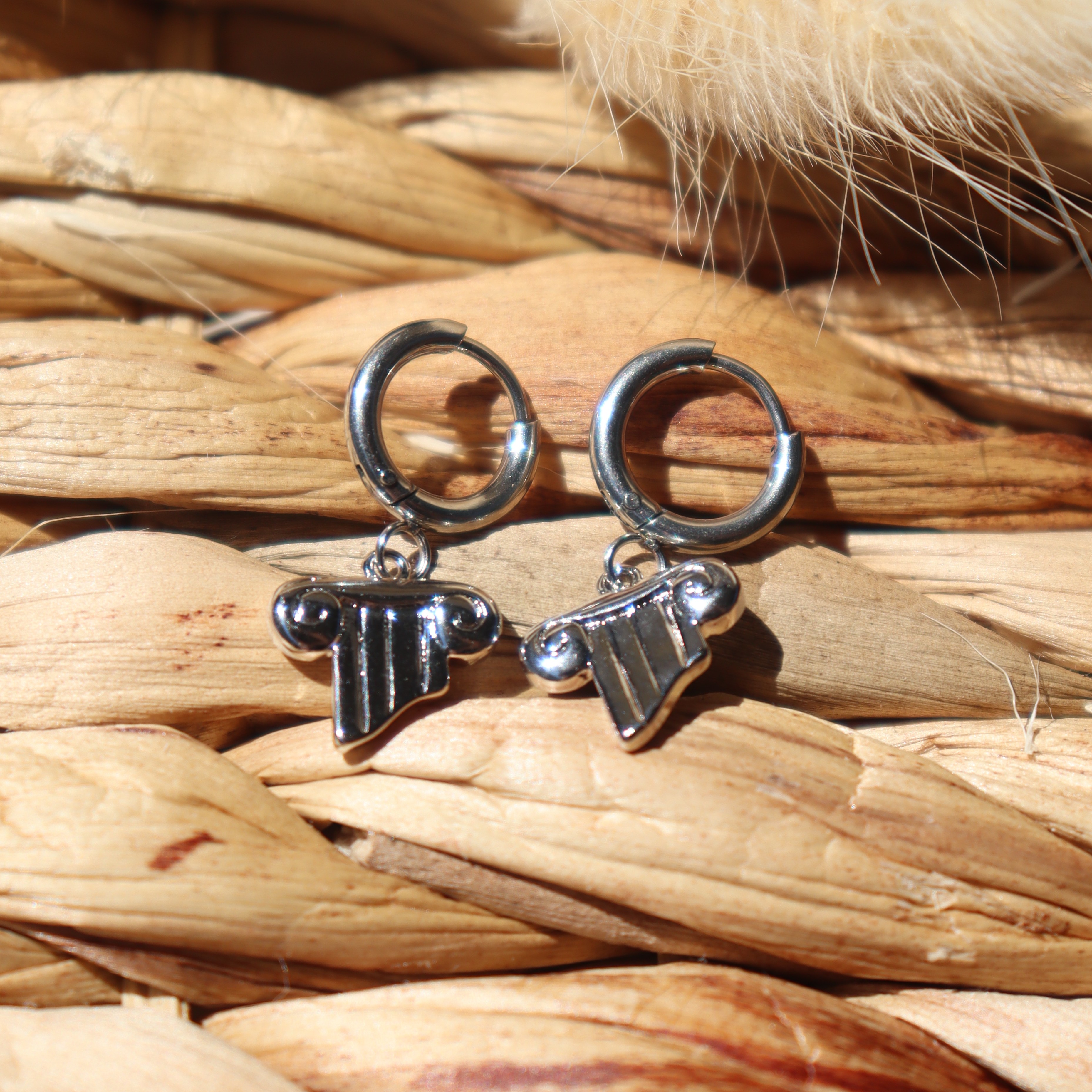 Boucles "Parthénon" - argenté