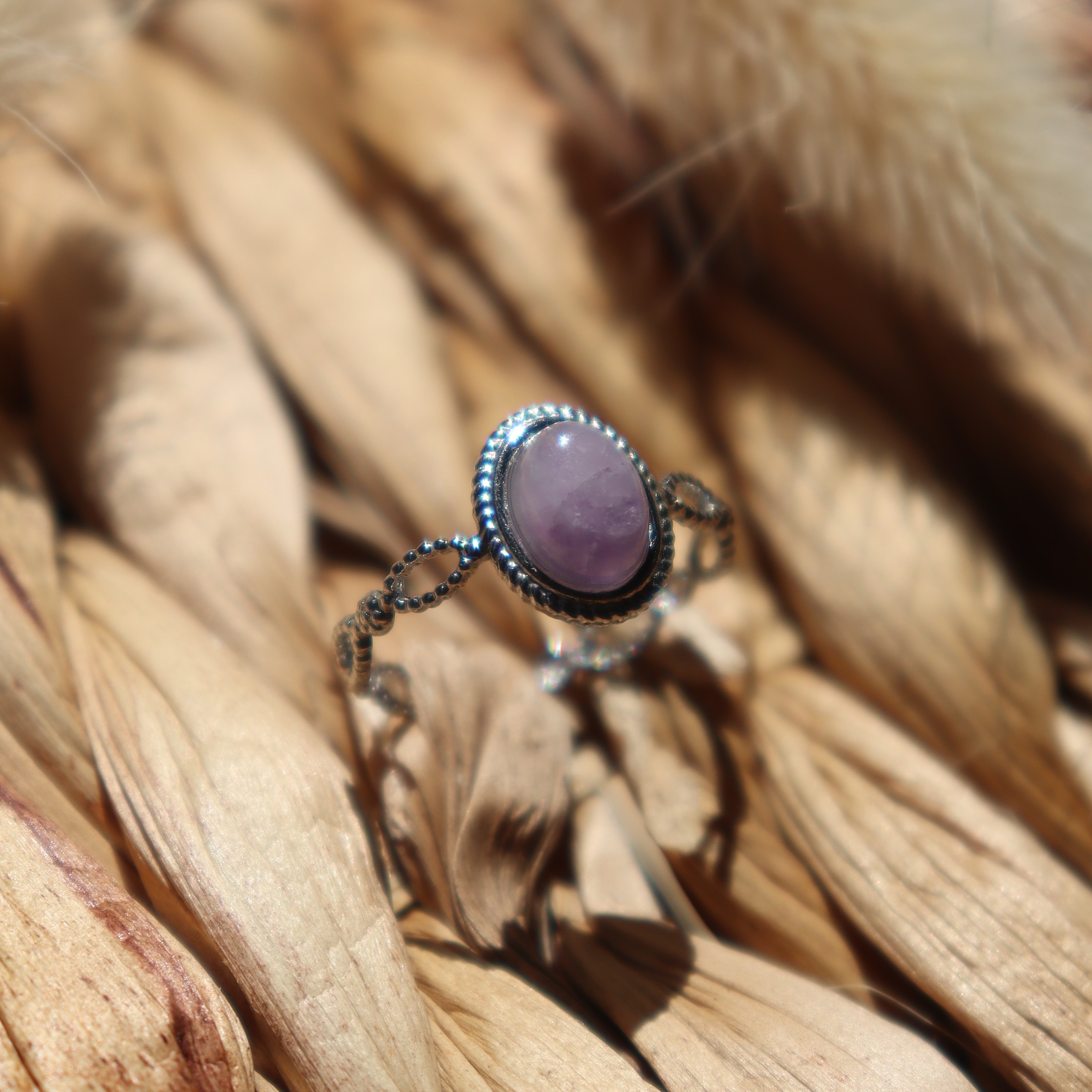 Bague "Athéna" - Améthyste & argenté