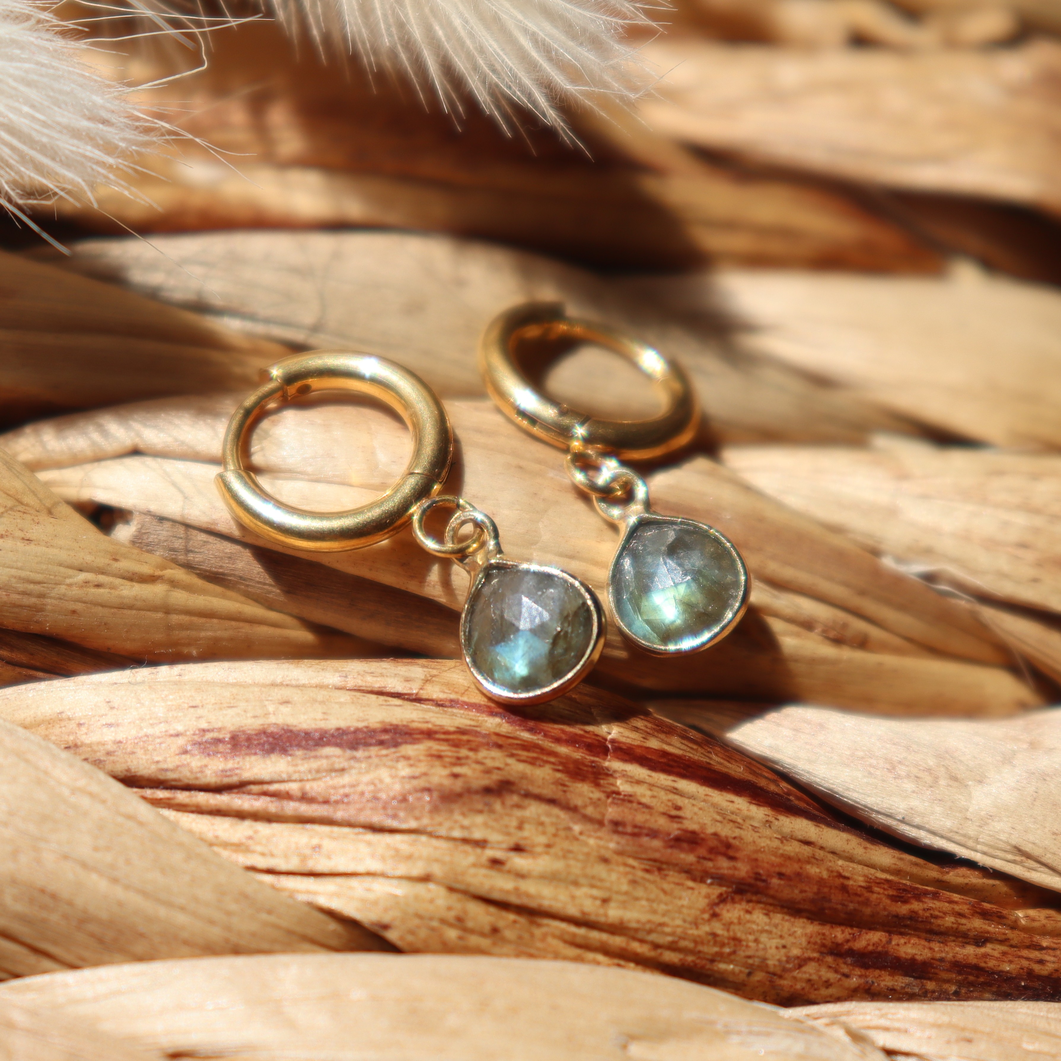 Boucles "Reflets de Labradorite"