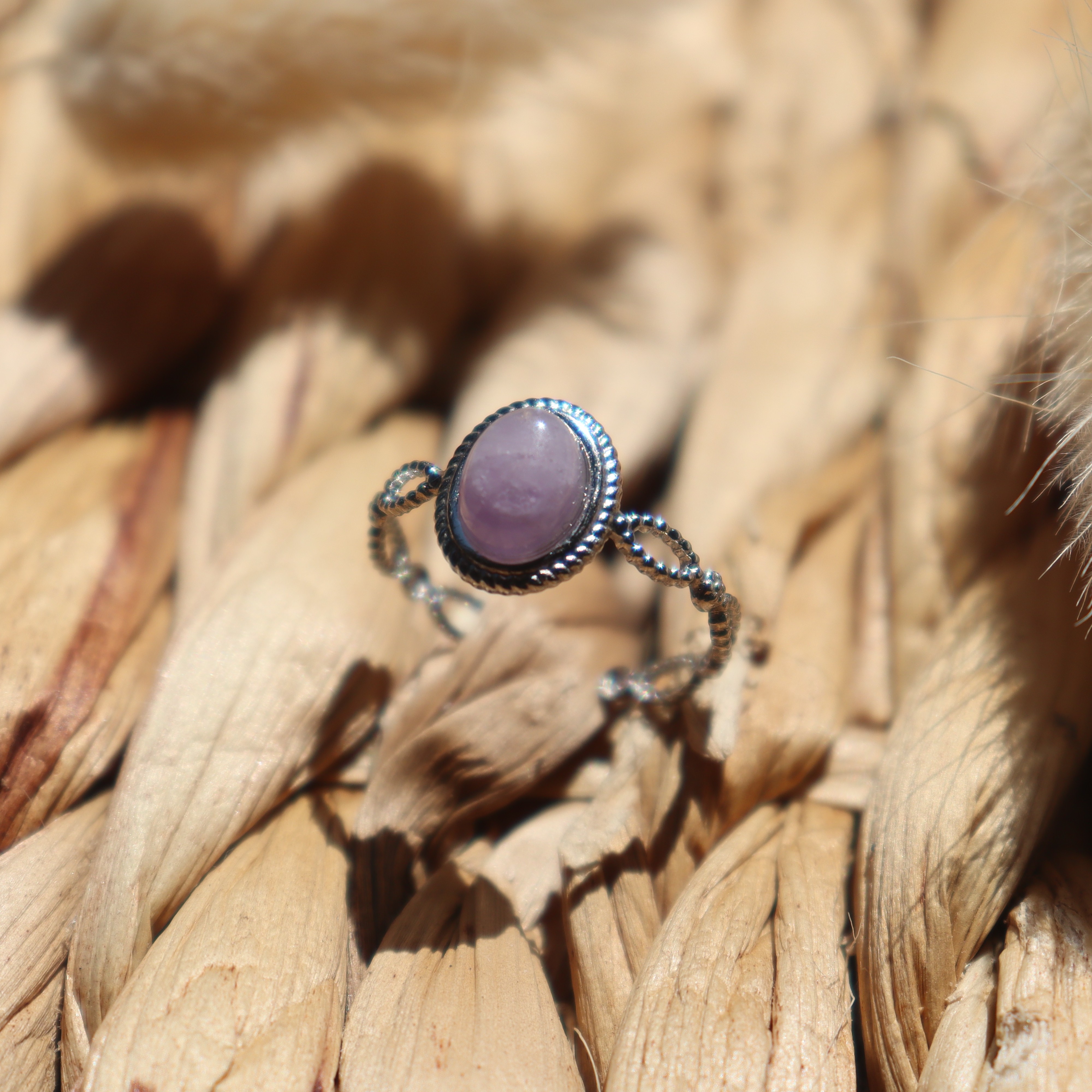 Bague "Athéna" - Améthyste & argenté