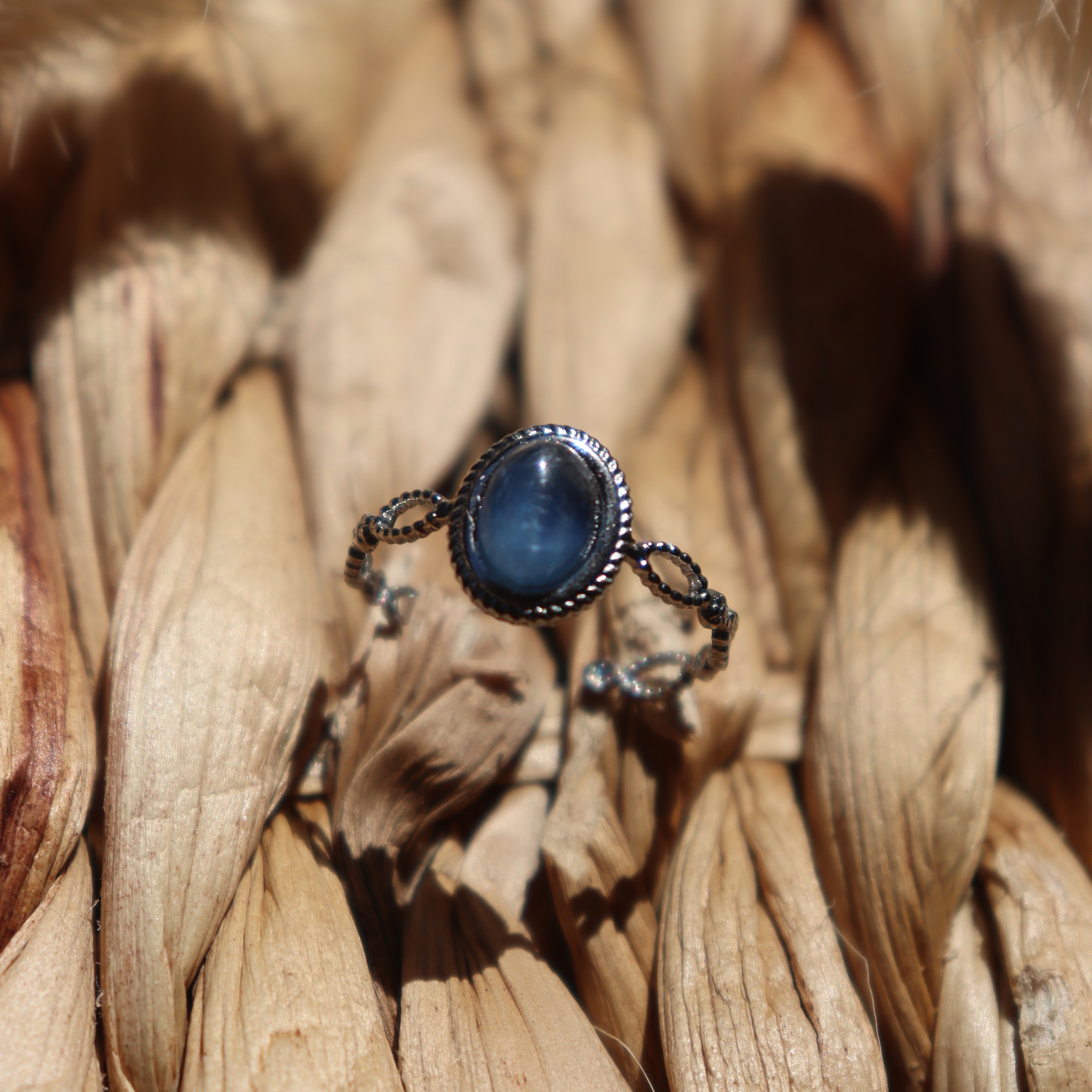 Bague "Poséidon" - Cyanite & argenté