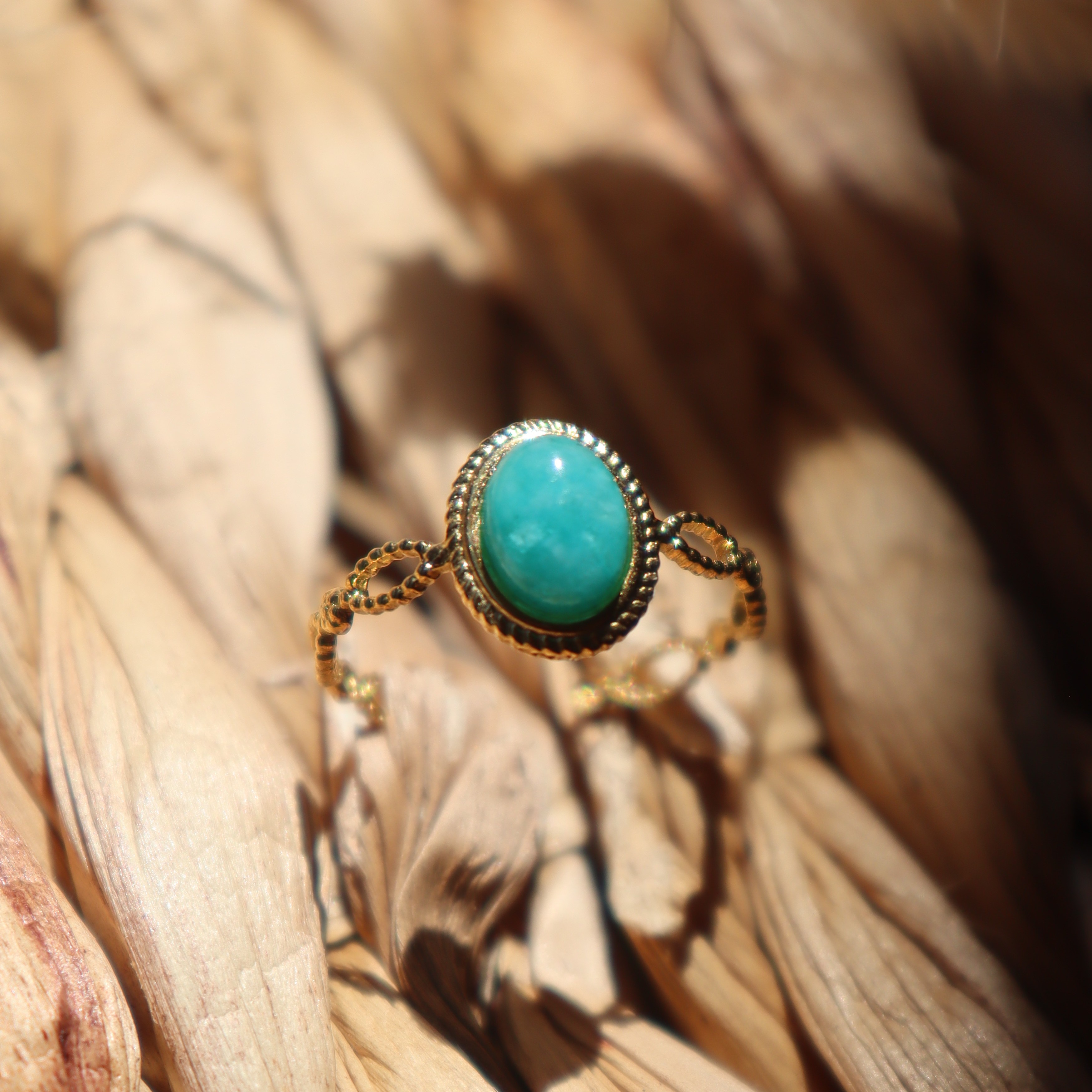 Bague "Apollon" - Amazonite & doré