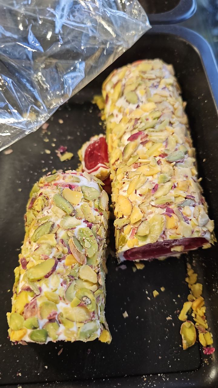 Pistachio-Covered Candy Log