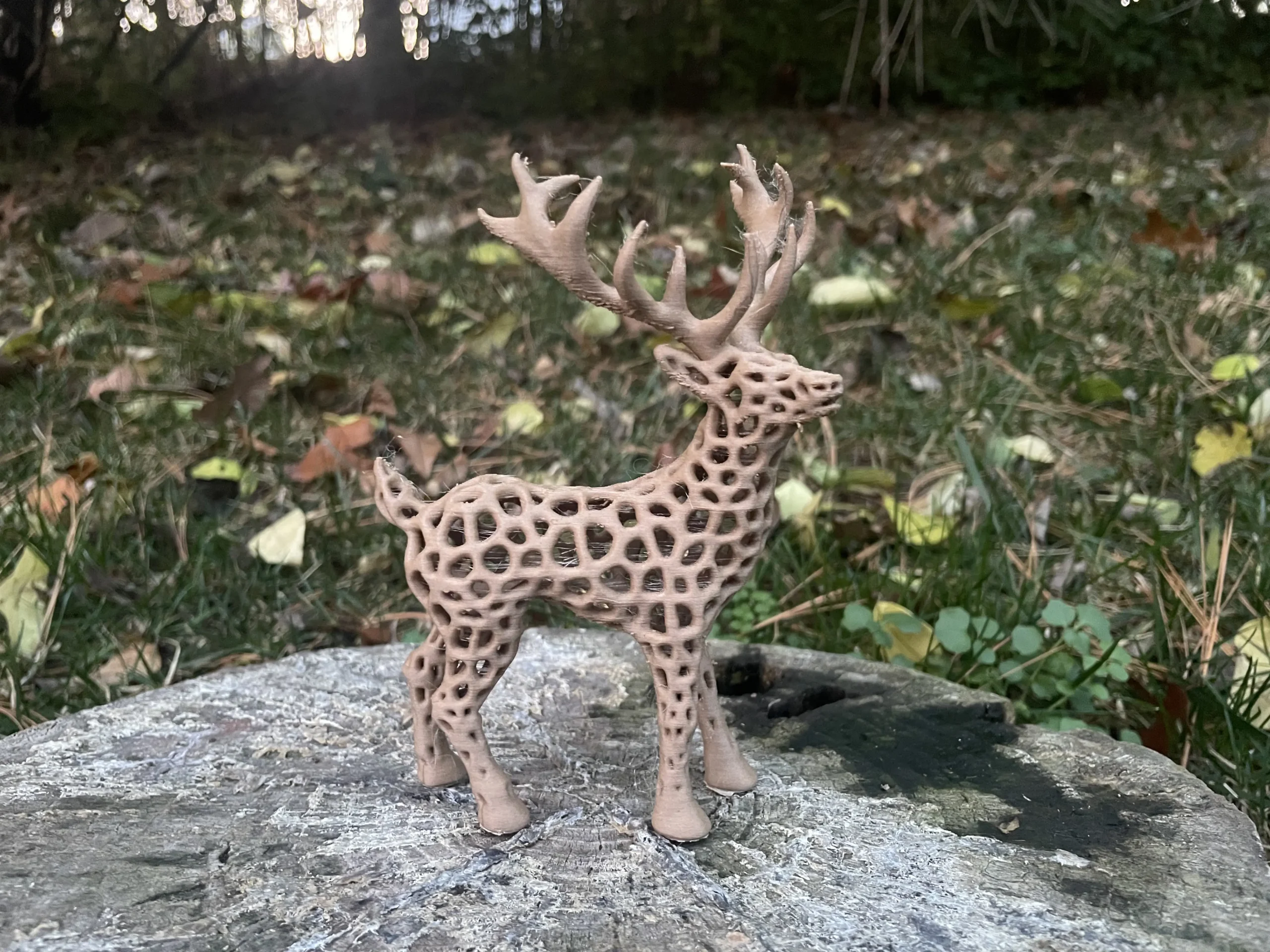 Wooden Deer Scuplture