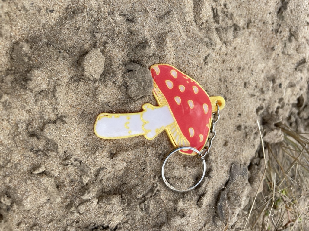 Mushroom Keychain and Pin!
