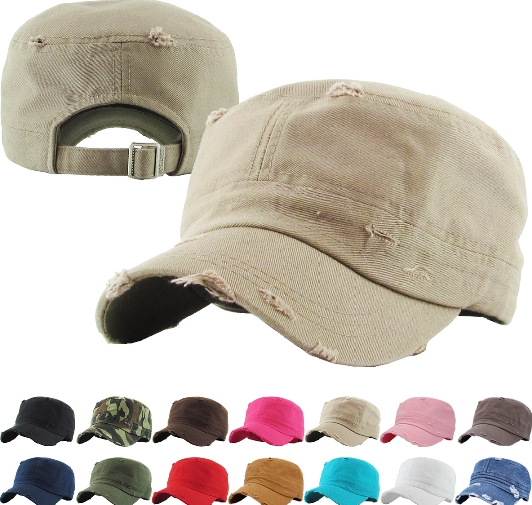 Distressed Military Style Cap