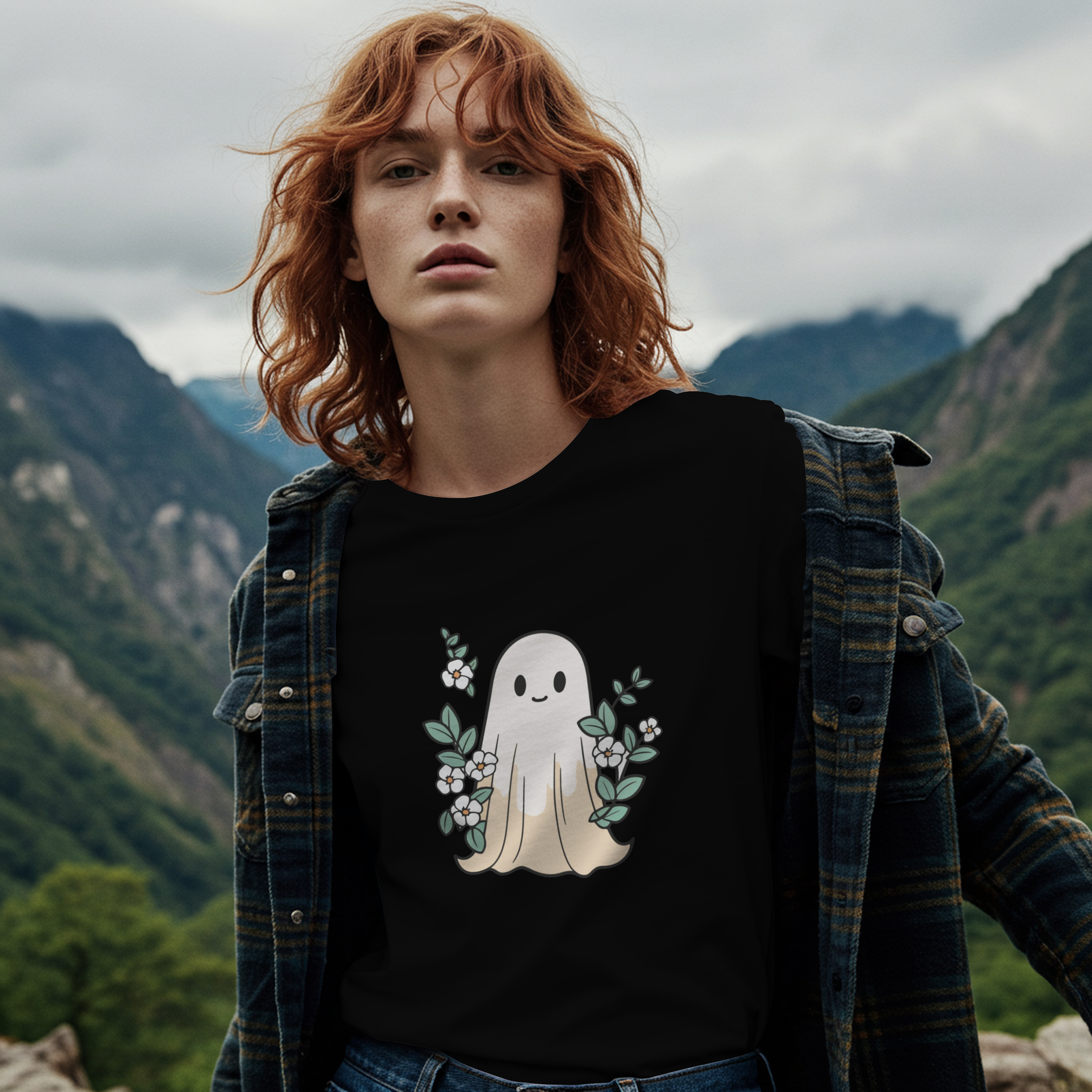 Cute Ghost Graphic T-Shirt