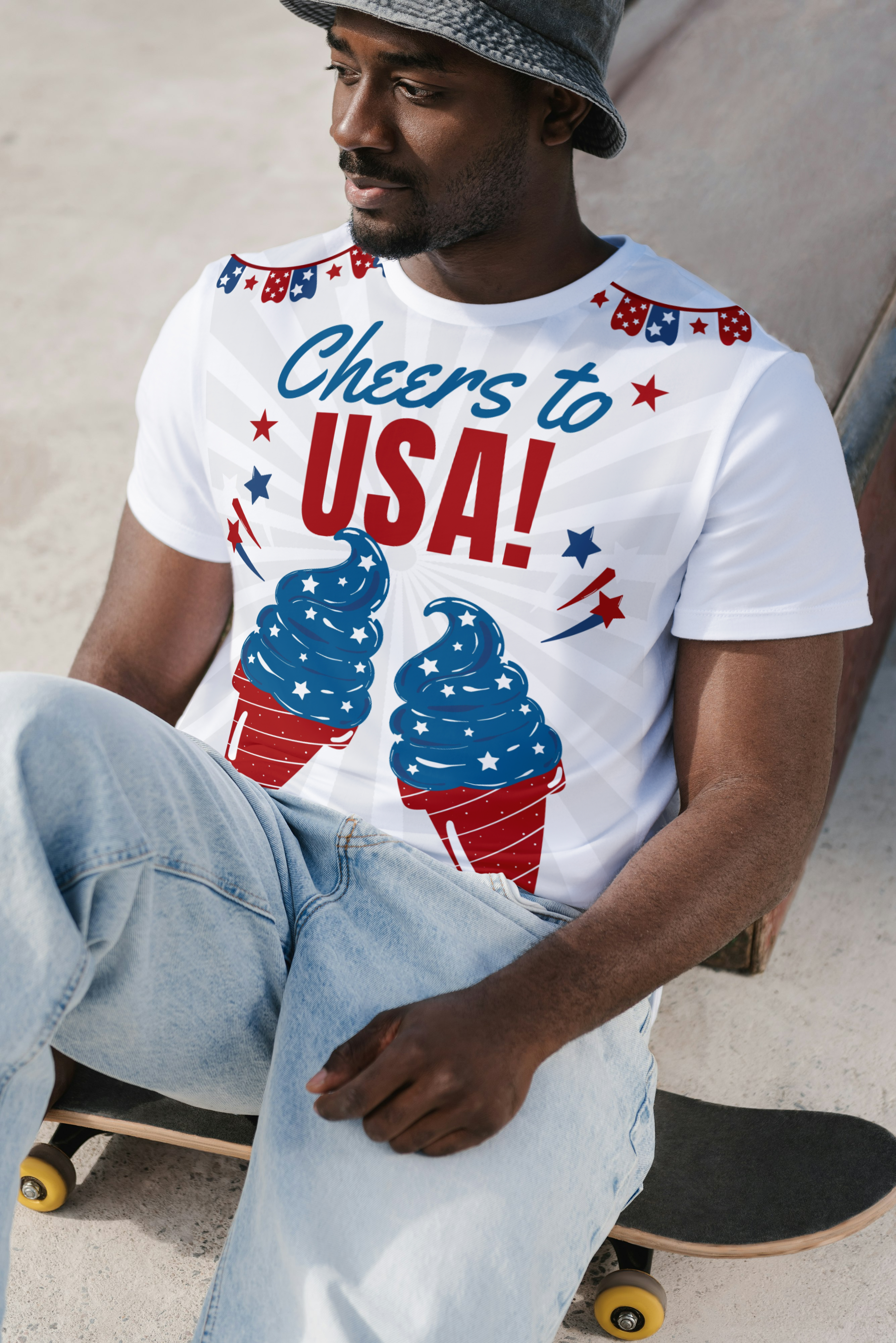 Cheers to USA! Ice Cream T-Shirt