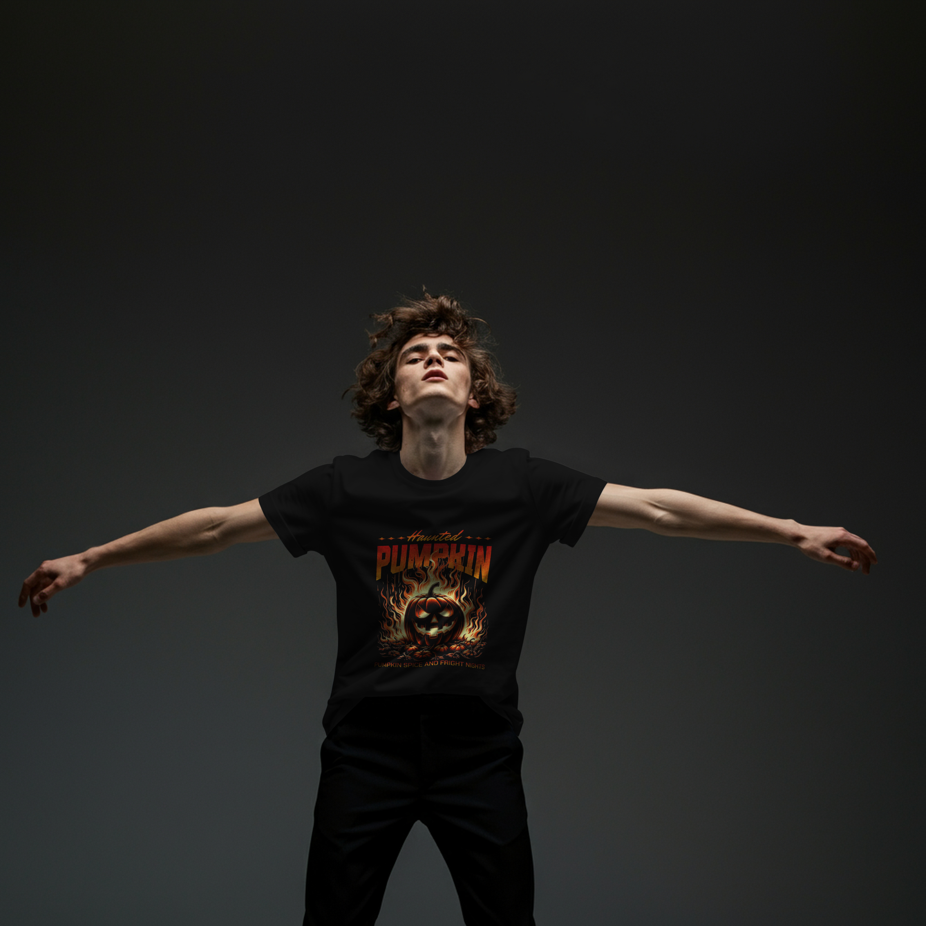 Haunted Pumpkin Graphic T-Shirt