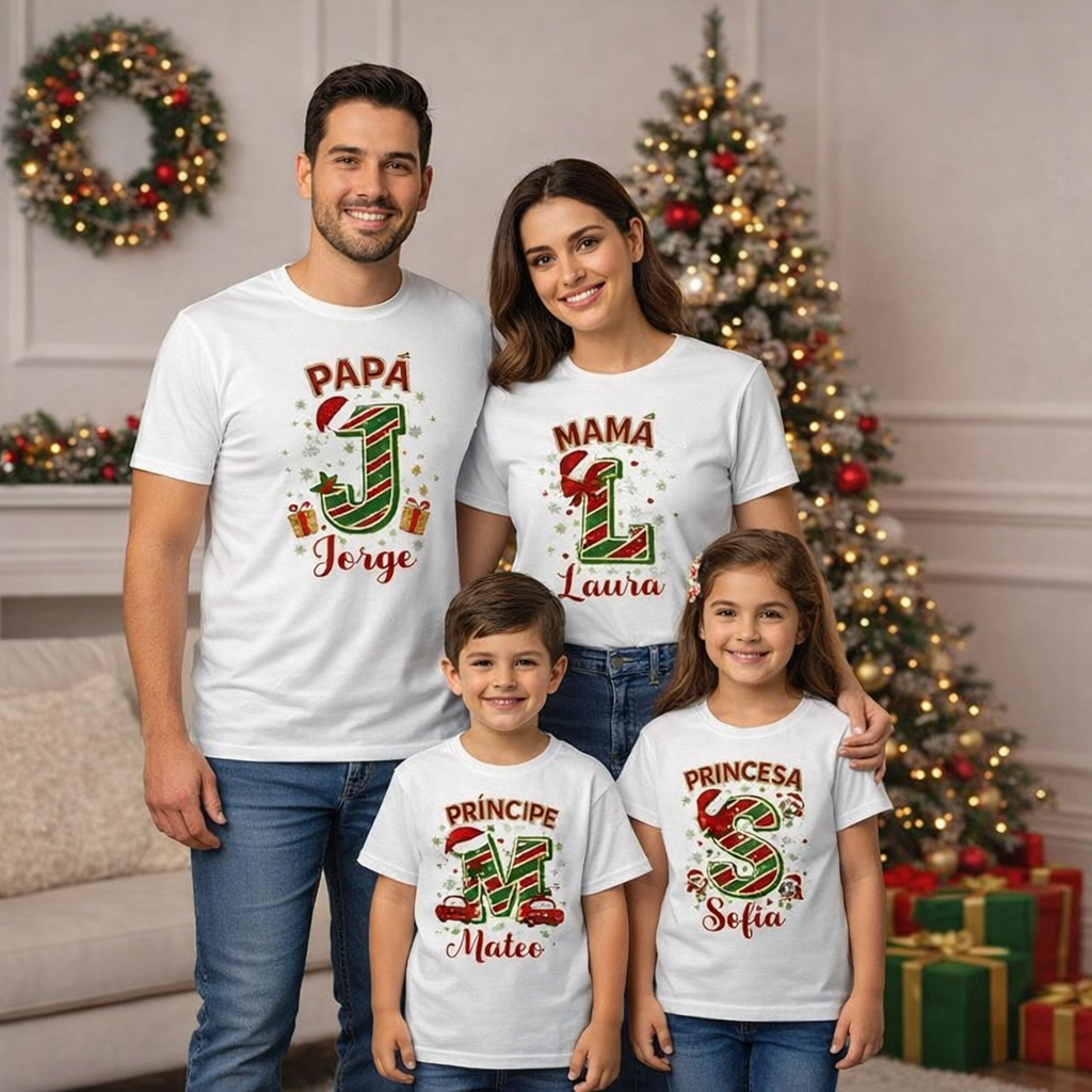 T-shirts personnalisés de Noël pour la famille