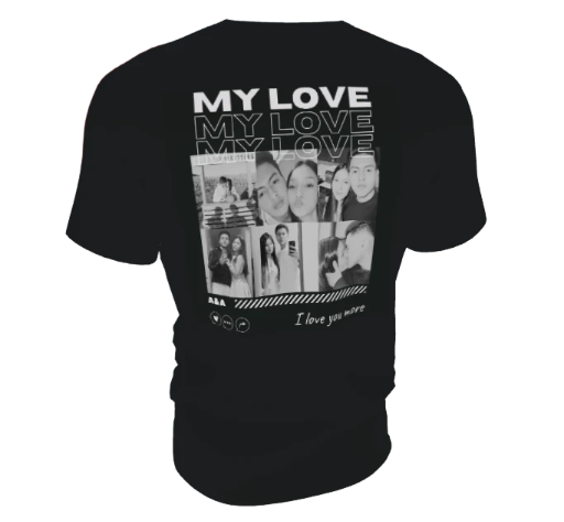 T-shirt Personnalisé "My Love" pour Jeunes – Qualité Gildan® et Impression DTF Premium