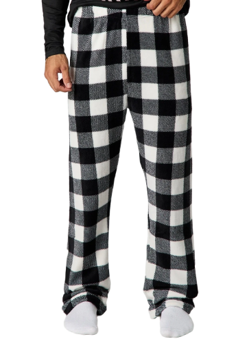 Pyjama de Noël Personnalisé pour Toute la Famille + Pantalon à Carreaux Noir et Blanc