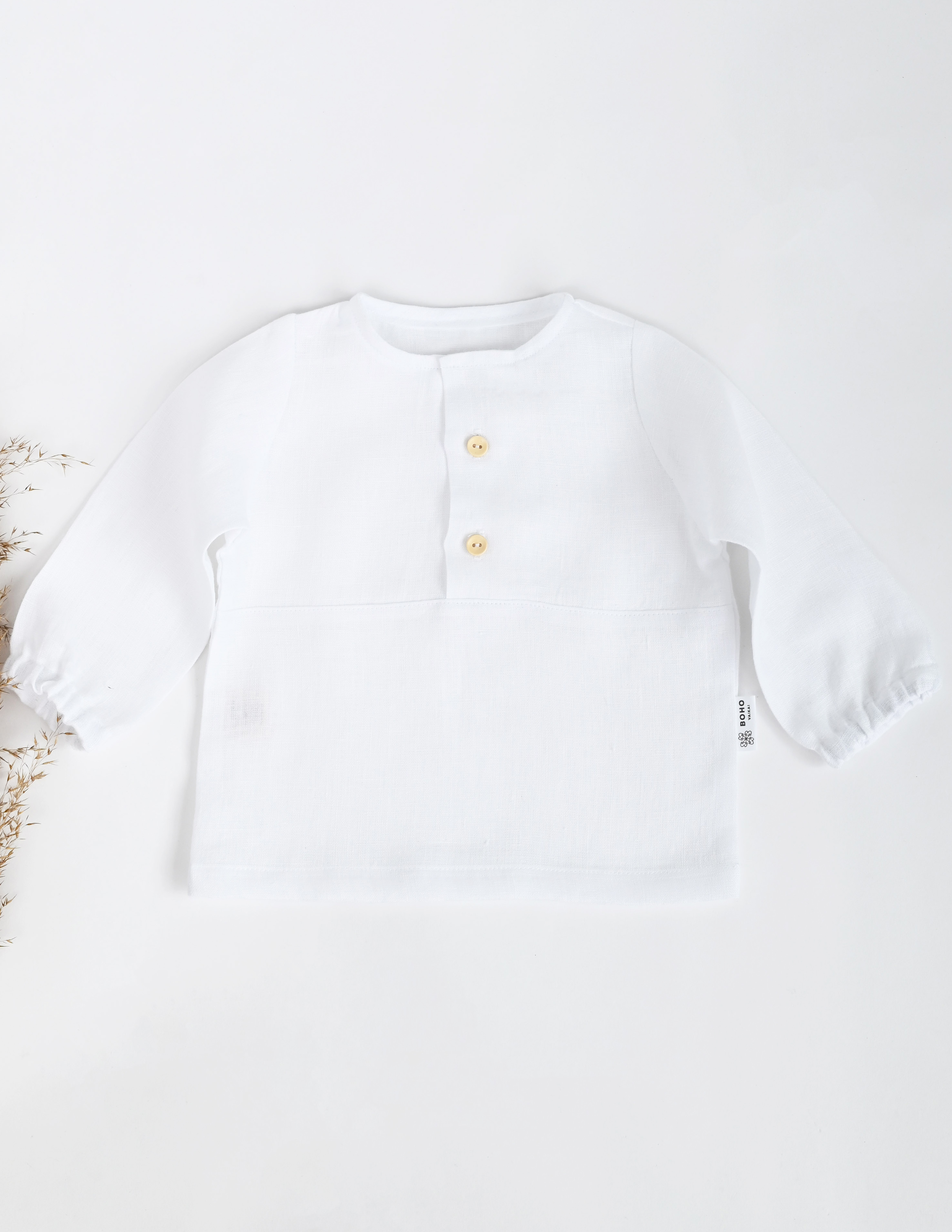 Balti lininiai marškiniai berniukui