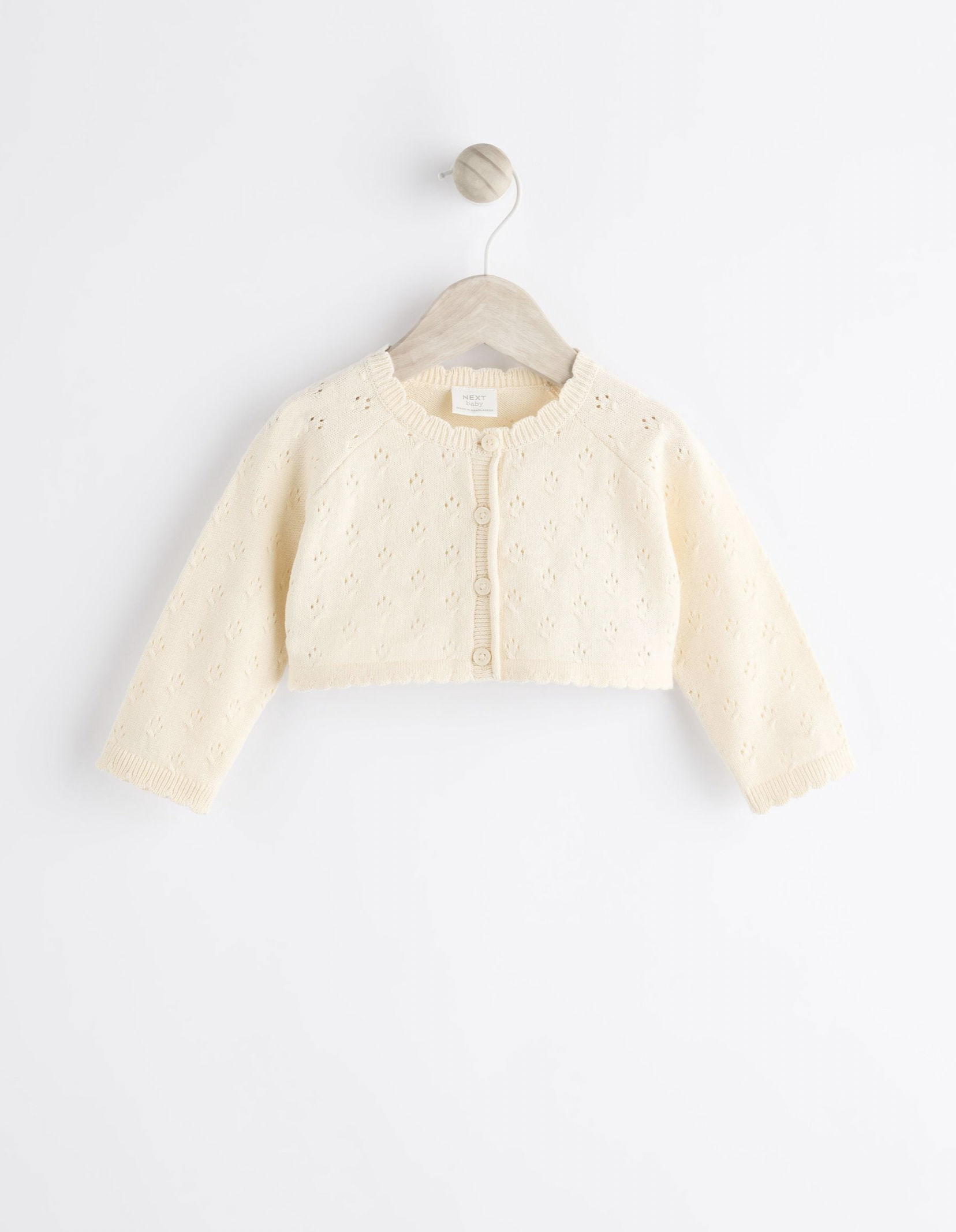 Trumpas, bolero megztukas mergaitei (kreminis)