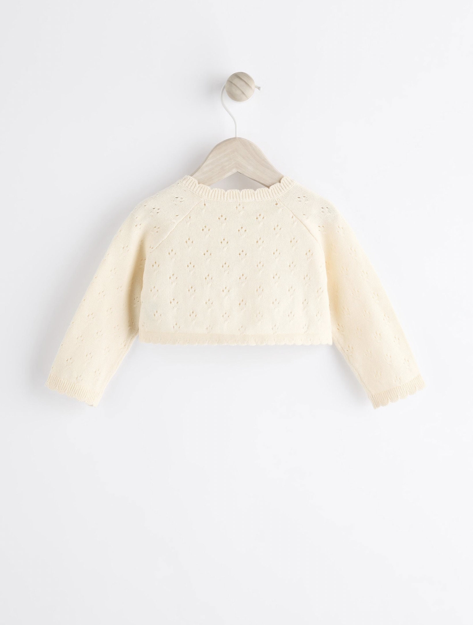 Trumpas, bolero megztukas mergaitei (kreminis)