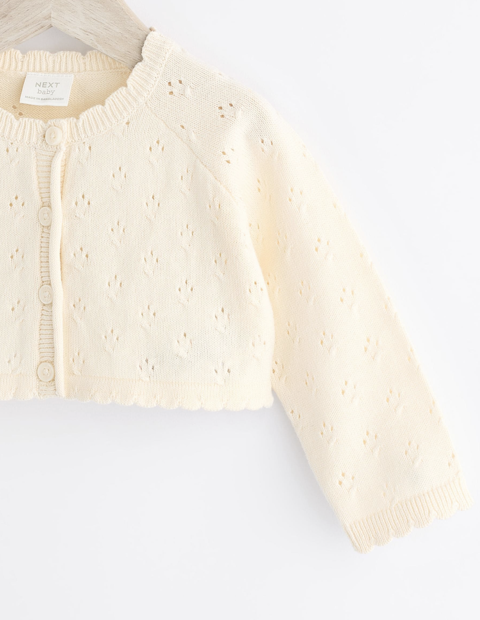 Trumpas, bolero megztukas mergaitei (kreminis)