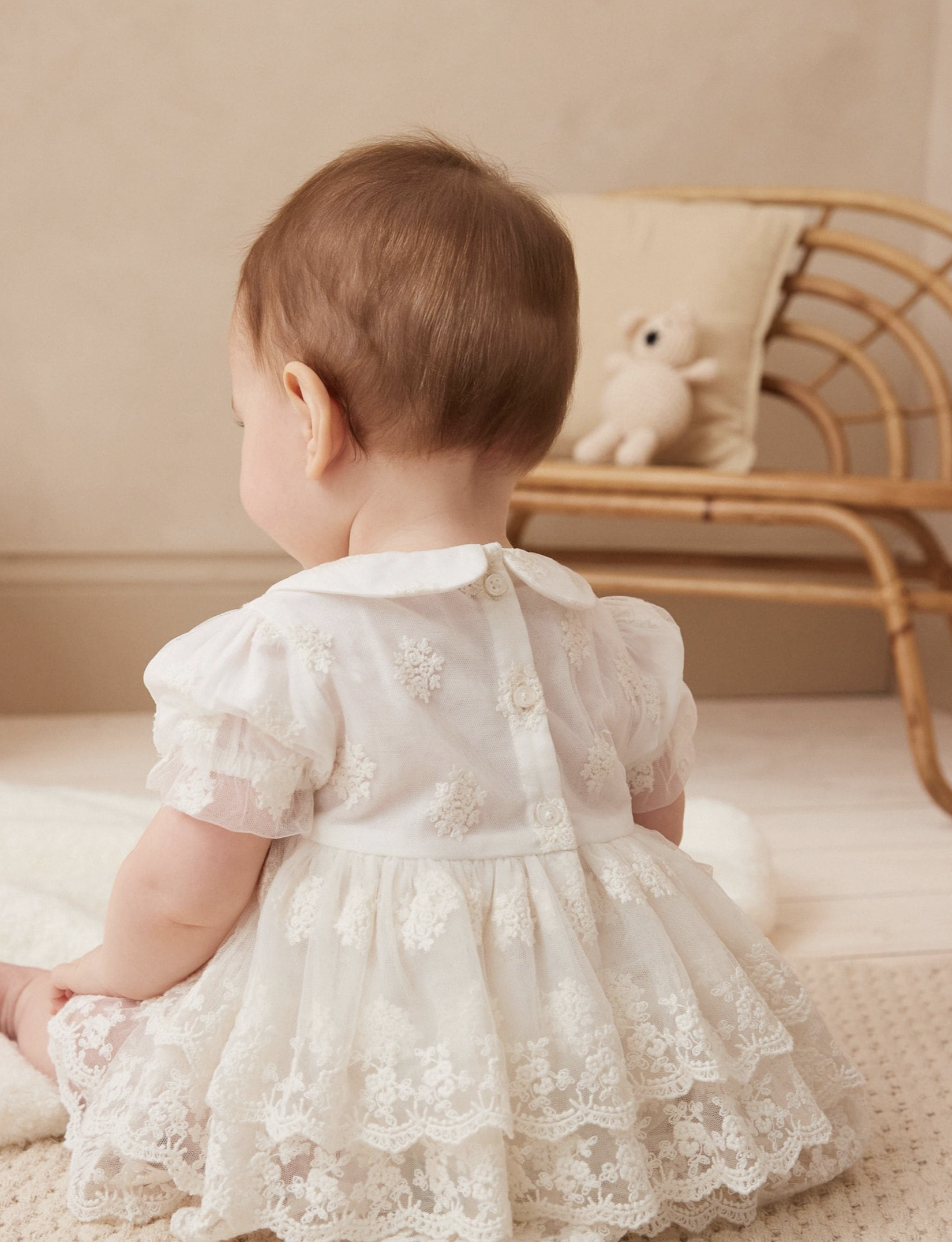 Krikšto suknelė - romperis kūdikiui
