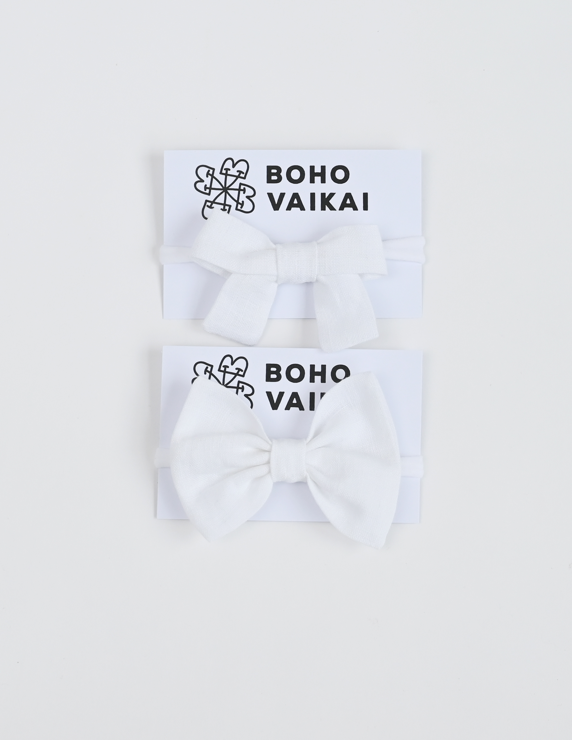 Lininiai, balti kaspinai "Luknė" (2 vnt.)