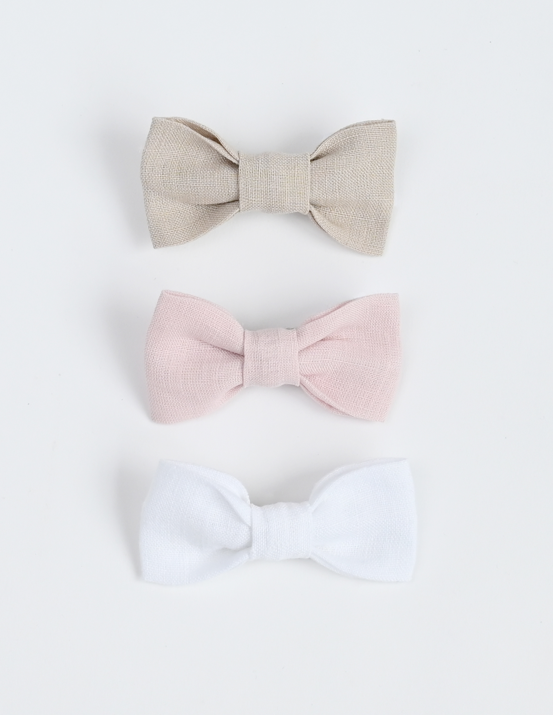 Lininiai, pasteliniai kaspinai "Luknė" (3 vnt.)