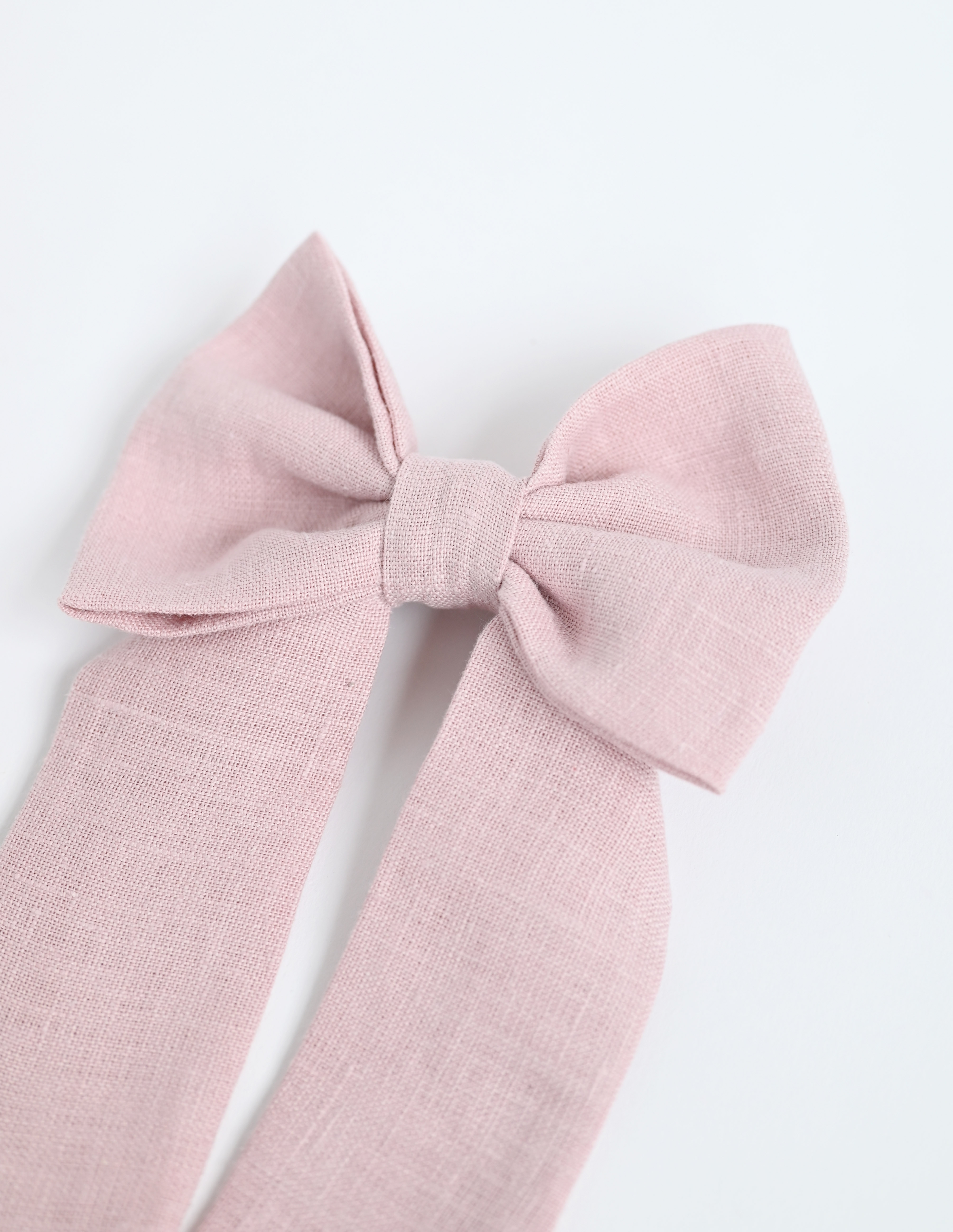 Lininis, didelis kaspinas į plaukus "Morta" (rausvas)