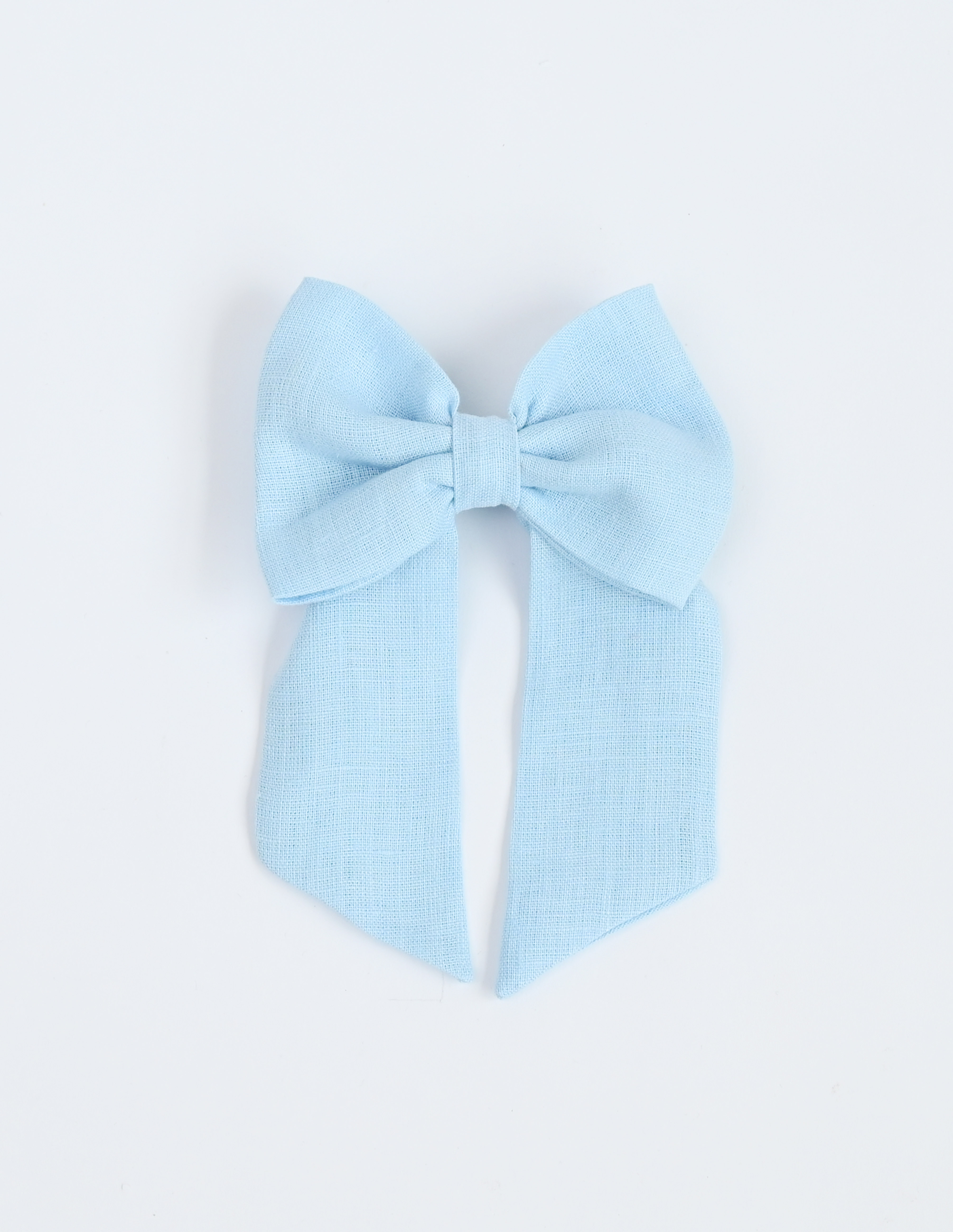 Lininis, didelis kaspinas į plaukus "Morta" (žydras)