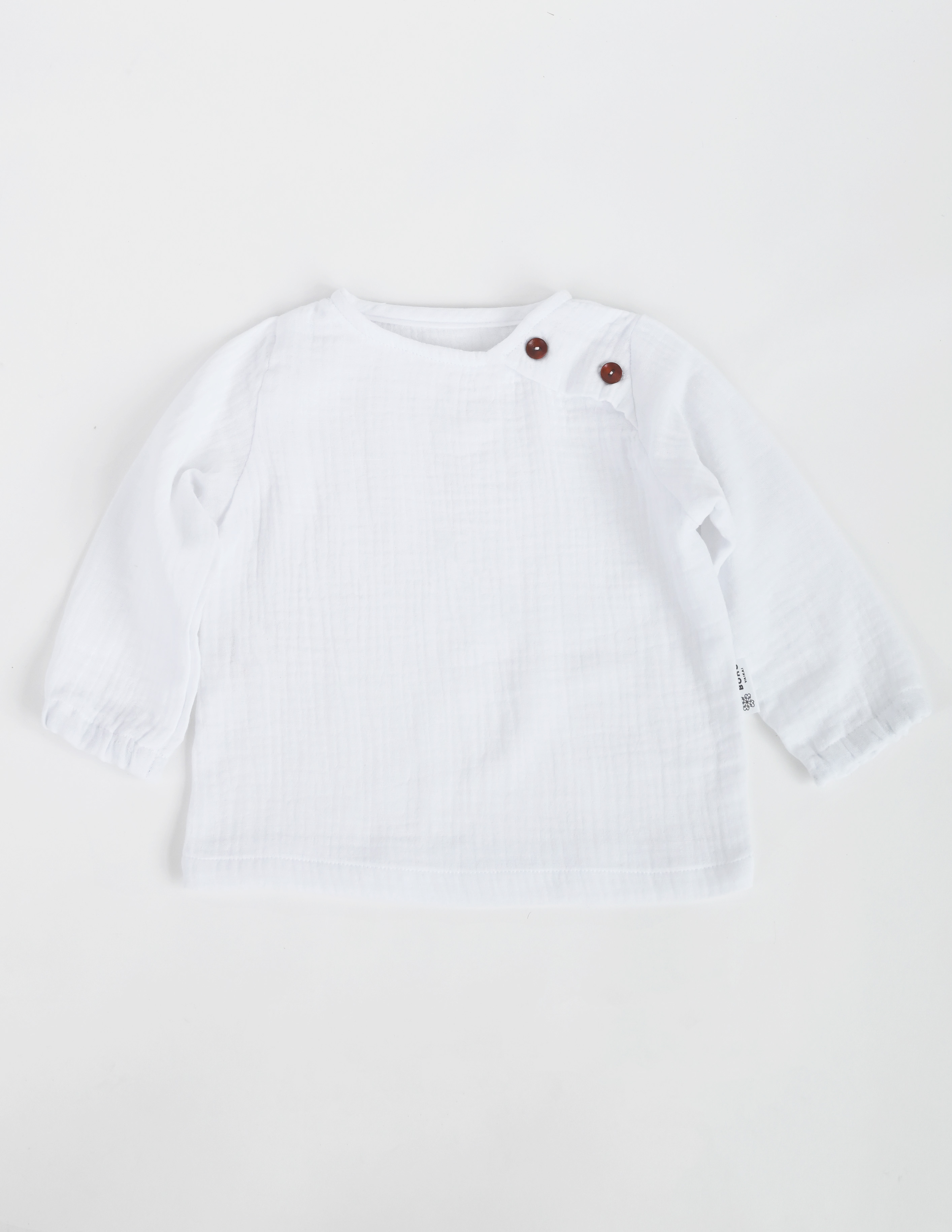 Balti muslino marškiniai berniukui