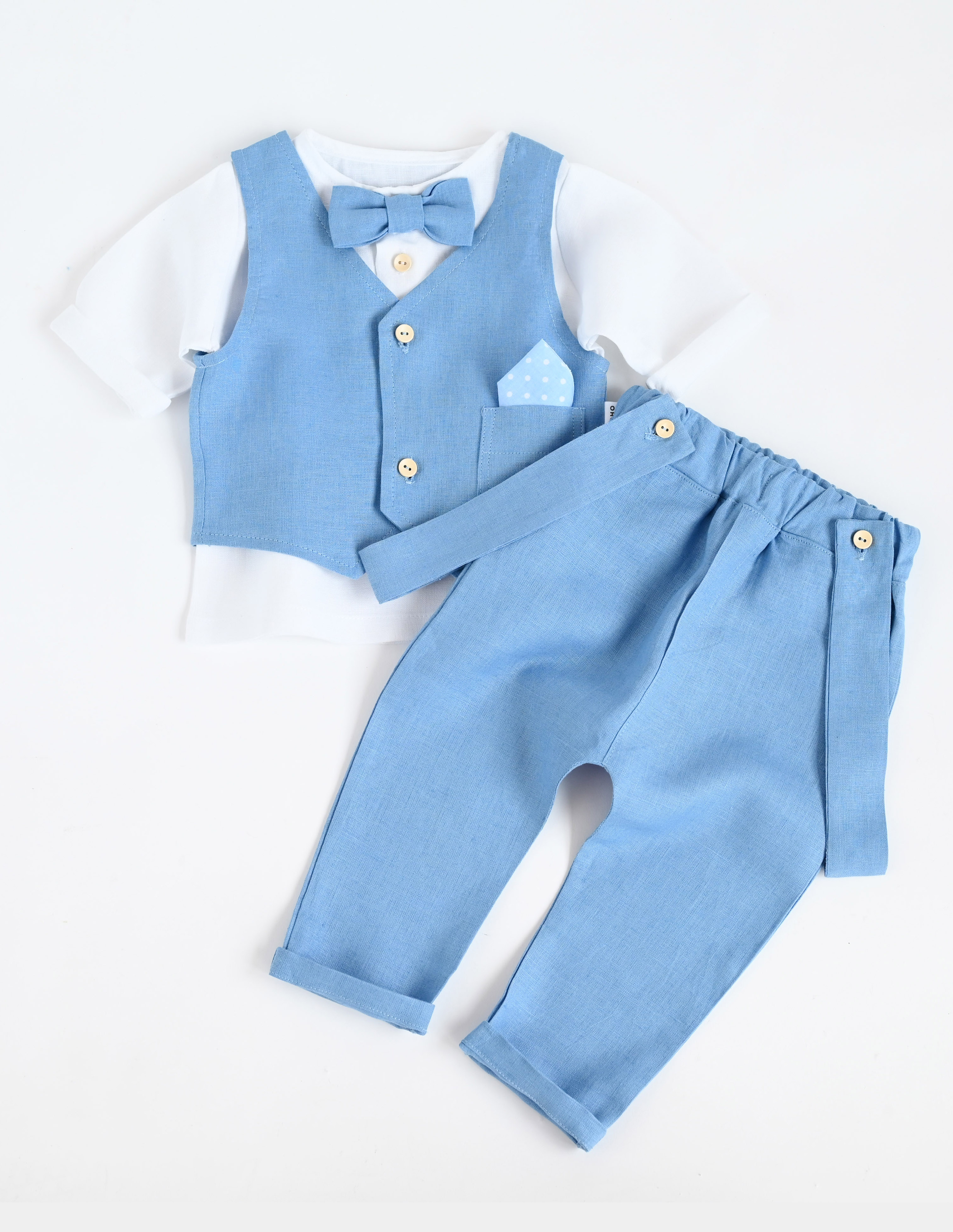 Krikšto kostiumėlis berniukui "Bernardas" (4dalių)