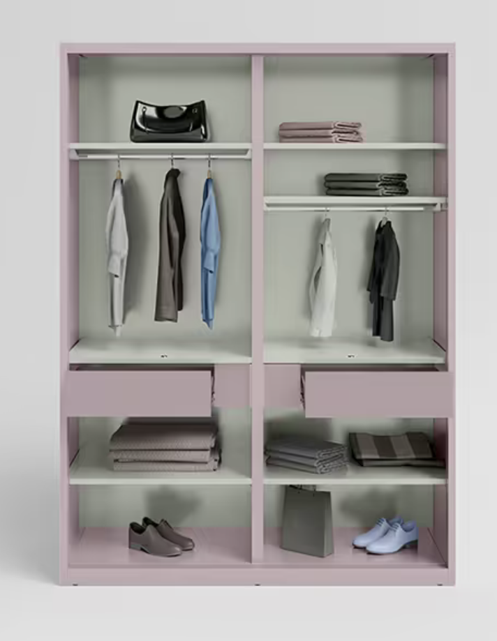 Slide N Store XL Plus 2-Door Steel Wardrobe (Lilac Glaze) (Godrej)