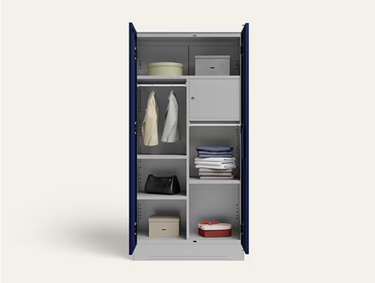 Slimline 2 Door Steel Almirah (Digital Printed Midnight Blue and Royal Ivory) (Godrej)