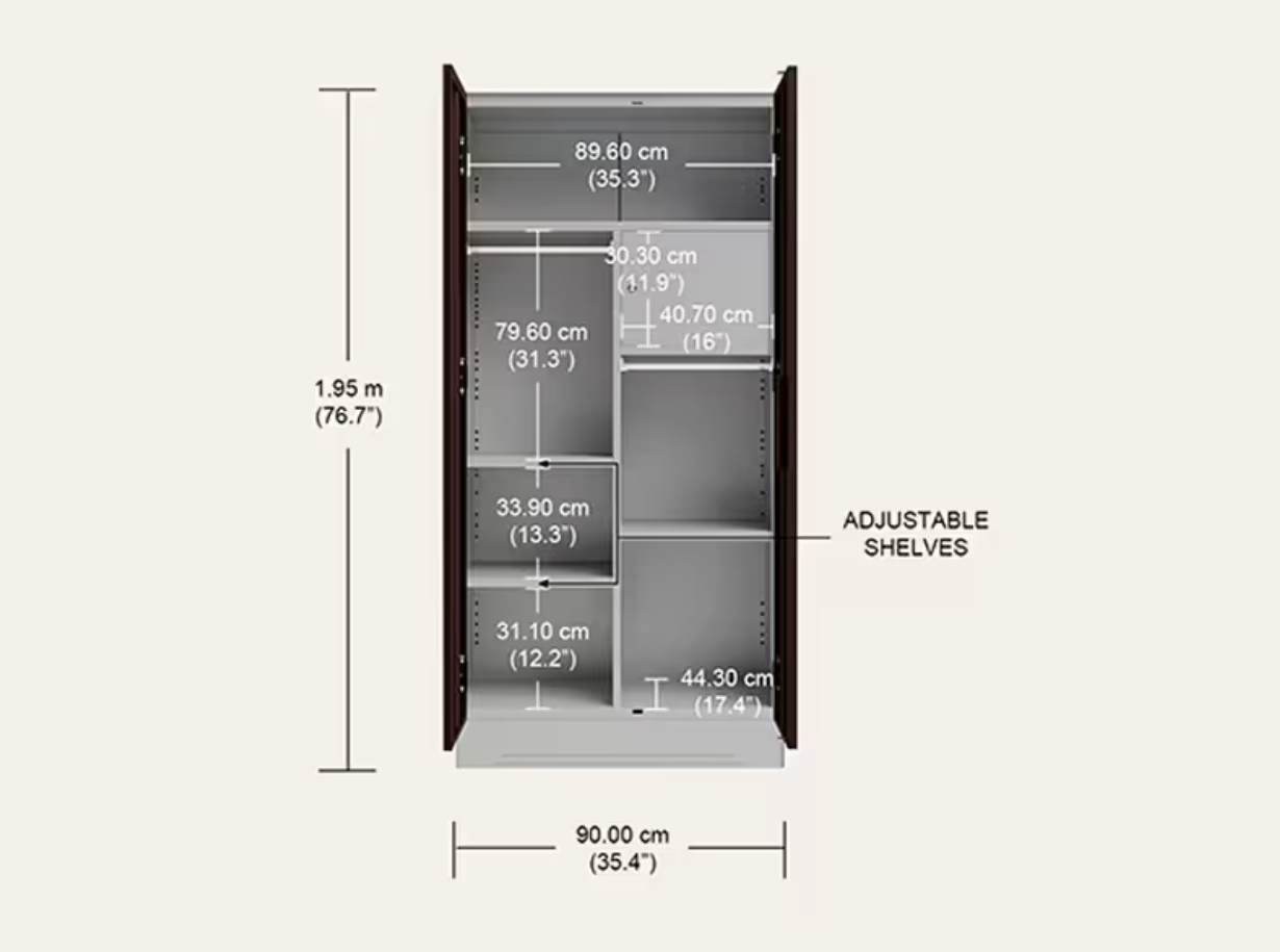 Slimline 2 Door Steel Almirah (Digital Printed Russet and Royal Ivory) (Godrej)