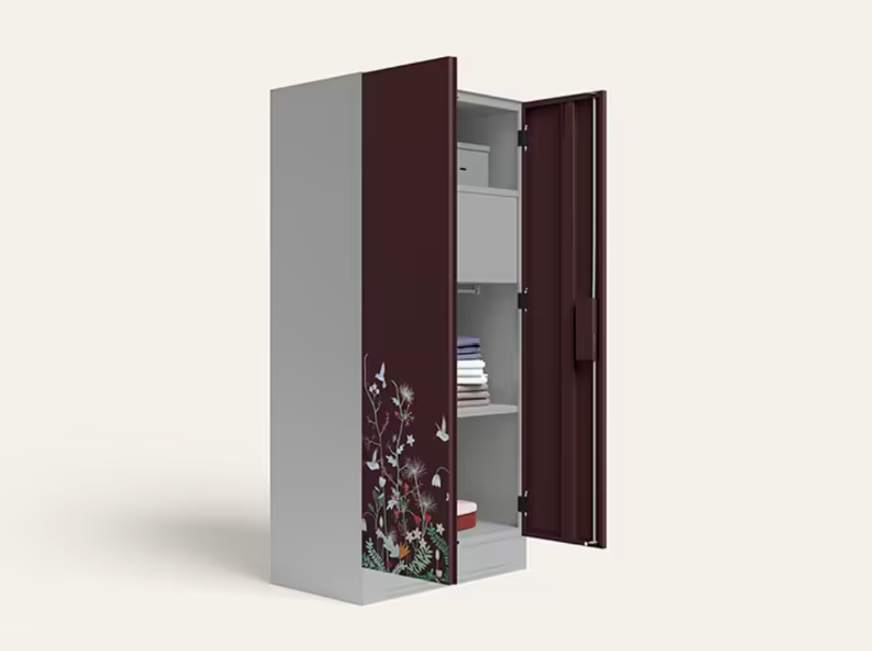 Slimline 2 Door Steel Almirah (Digital Printed Russet and Royal Ivory) (Godrej)