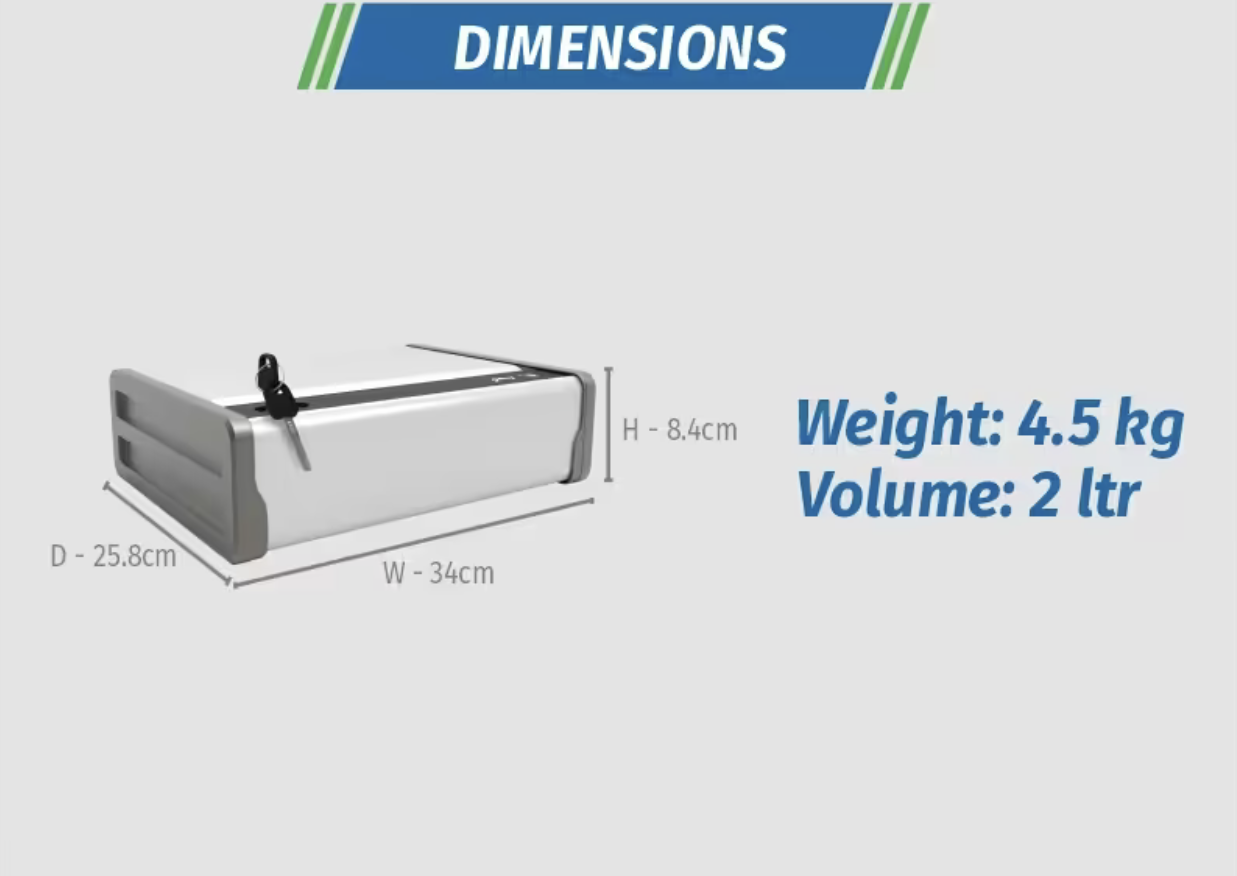 Verge PL 2 Litres BL Home Locker (White) (Godrej)