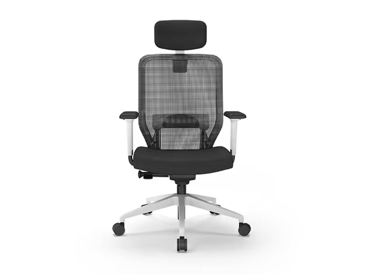 Greta 2.0 High Back- Fabric Ergonomic Office Chair (Black Ink with White Body) (Godrej)