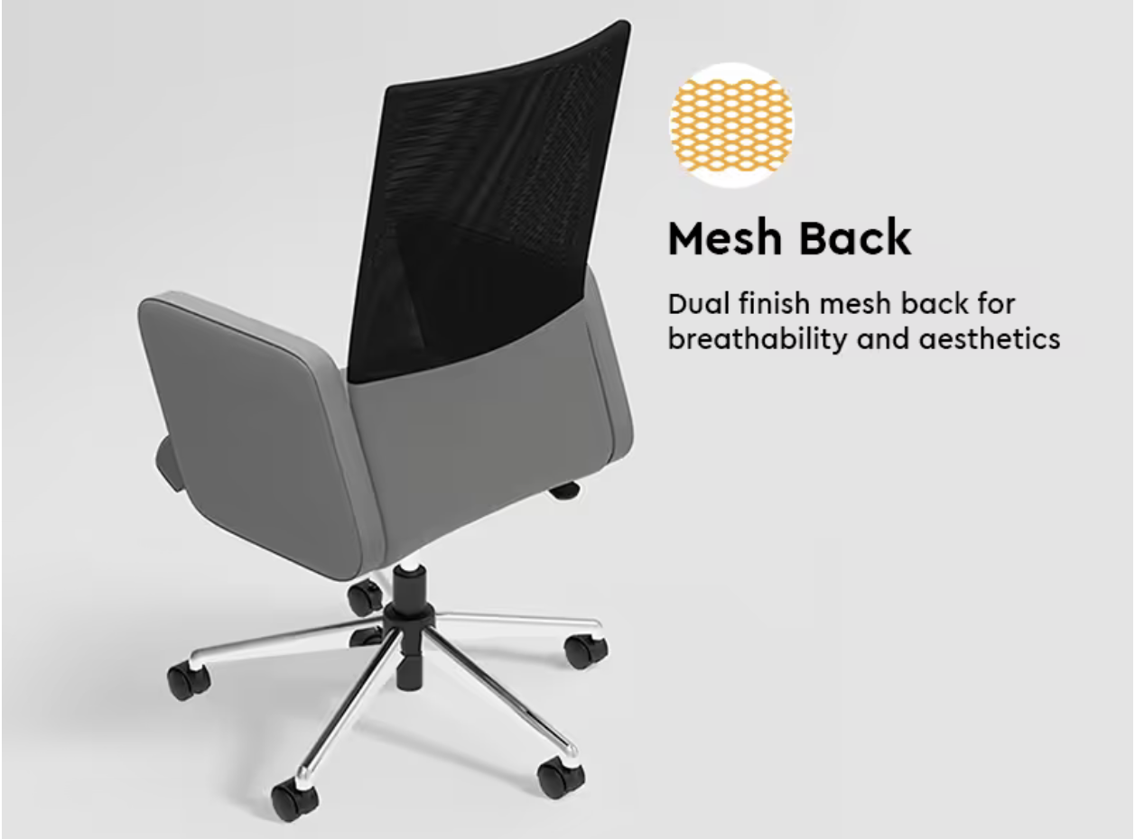 Aircon Mid Back Leatherette Ergonomic Office Chair (Godrej)