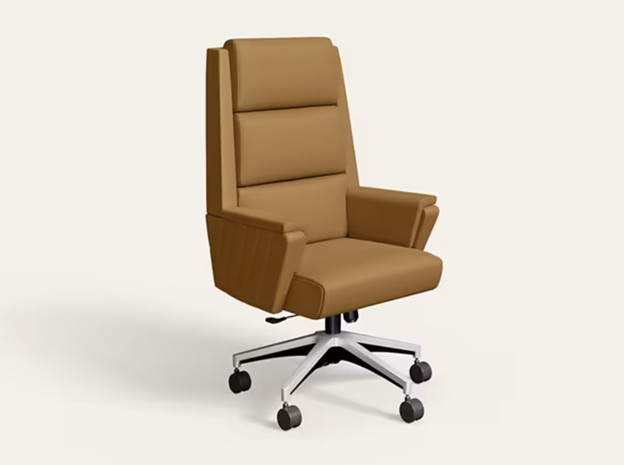 Emerald High Back Leather Ergonomic Office Chair (Tan)