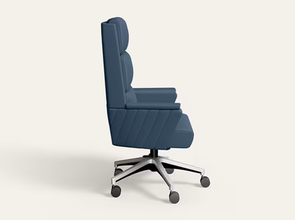 Emerald High Back Leatherette Ergonomic Office Chair (Ruben Blue) (Godrej)