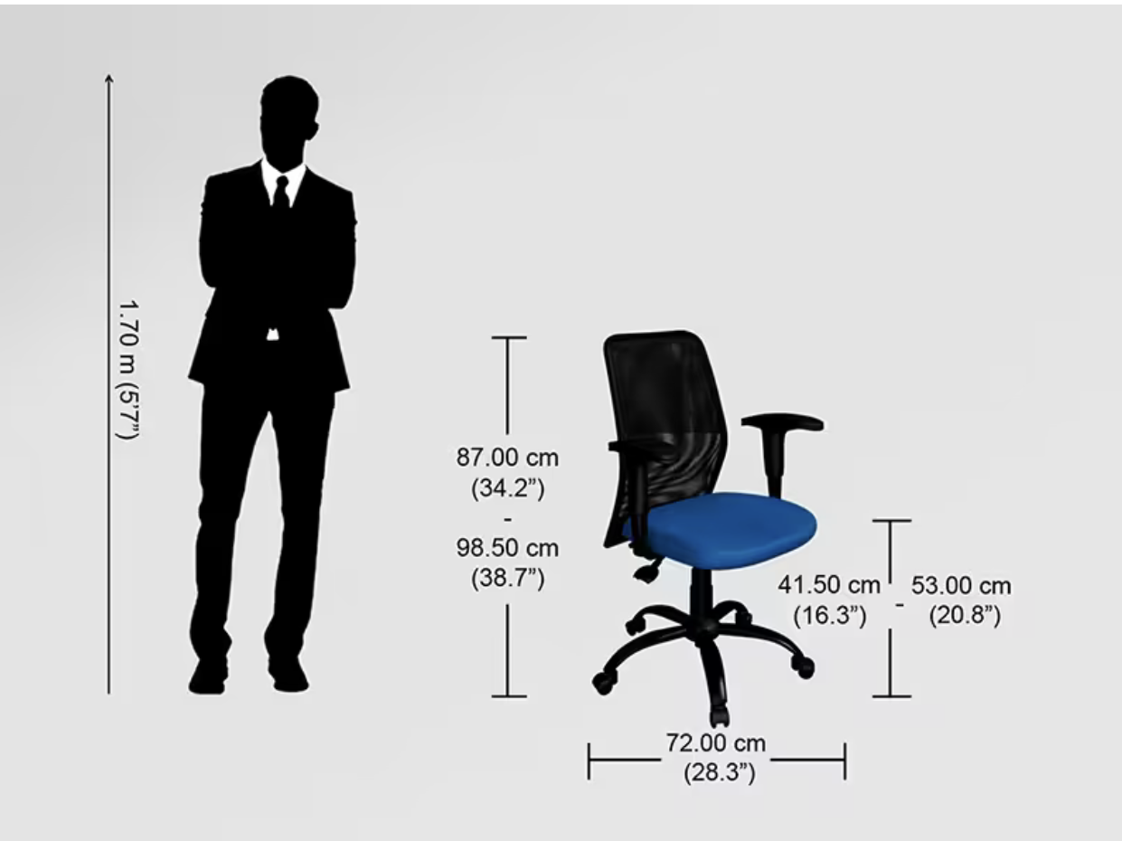 Poise Study Chair with Net Back (Godrej)