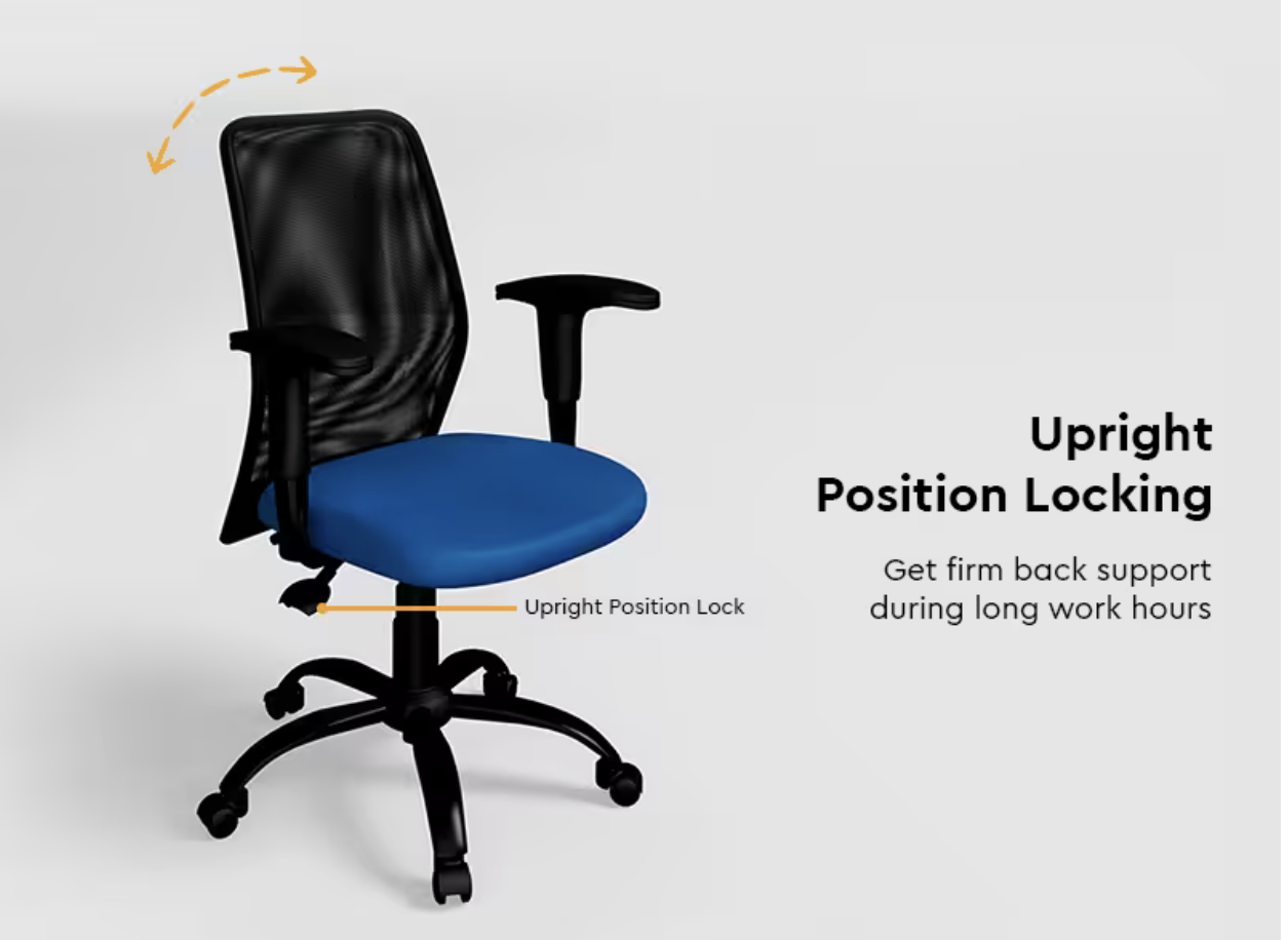 Poise Study Chair with Net Back (Godrej)