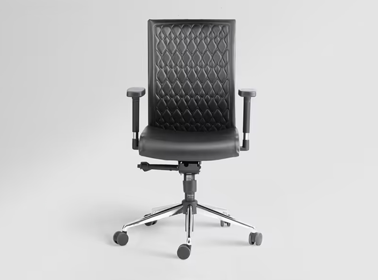 Elite Mid Back Leatherette Ergonomic Office Chair (Black) (Godrej)