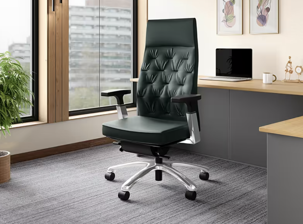 Posture Perfect High Back Leather Executive Ergonomic Revolving Chair (Godrej)