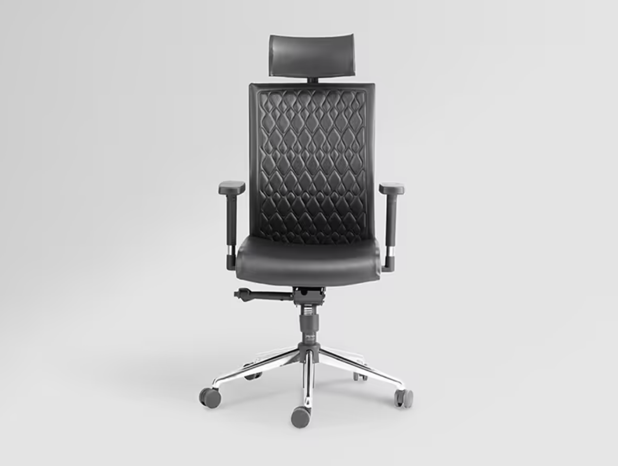 Elite High Back Leatherette Ergonomic Office Chair (Black) (Godrej)