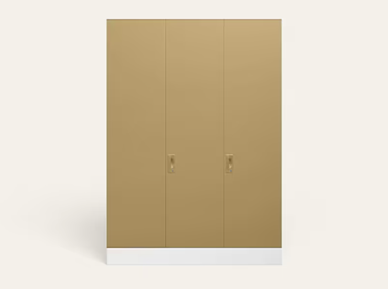 Slimline XL 3 Door Steel Almirah (Textured Iced Coffee and Matte Alpine White) (Godrej)