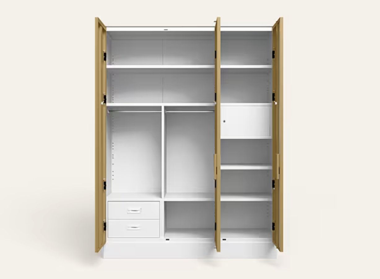 Slimline XL 3 Door Steel Almirah (Textured Iced Coffee and Matte Alpine White) (Godrej)