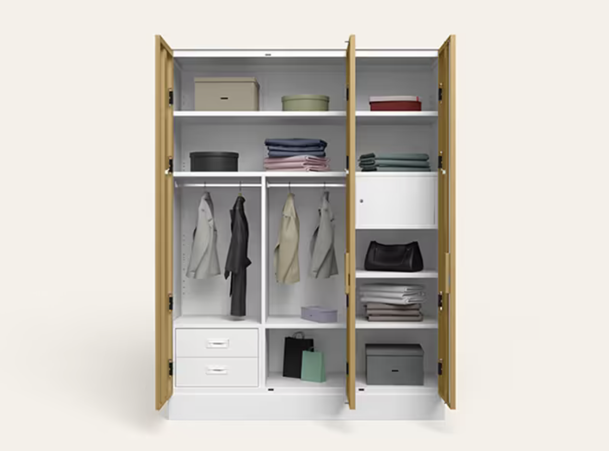 Slimline XL 3 Door Steel Almirah (Textured Iced Coffee and Matte Alpine White) (Godrej)