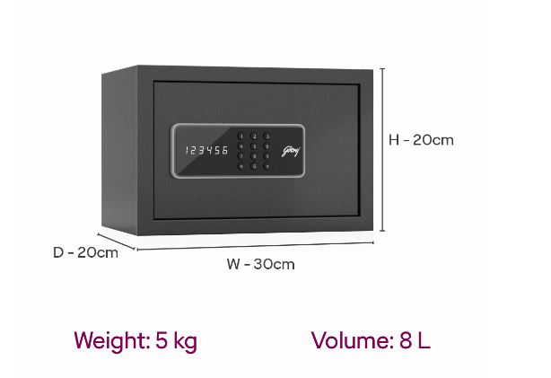Godrej NX Pro Digital (8L) Ebony Home Locker