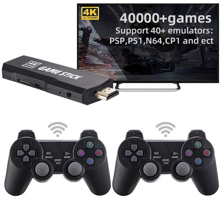 Retro žaidimų fanatikų svajonė - žaidimų konsolė su 40000+ žaidimų! Palaikomi 40+ skirtingi emuliatoriai! 8/16/32/64BIT