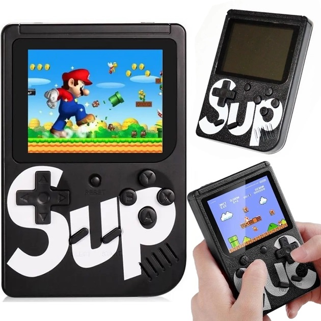 Retro klasikinis nešiojamas žaidimų kompiuteris Sup500 (BLACK)